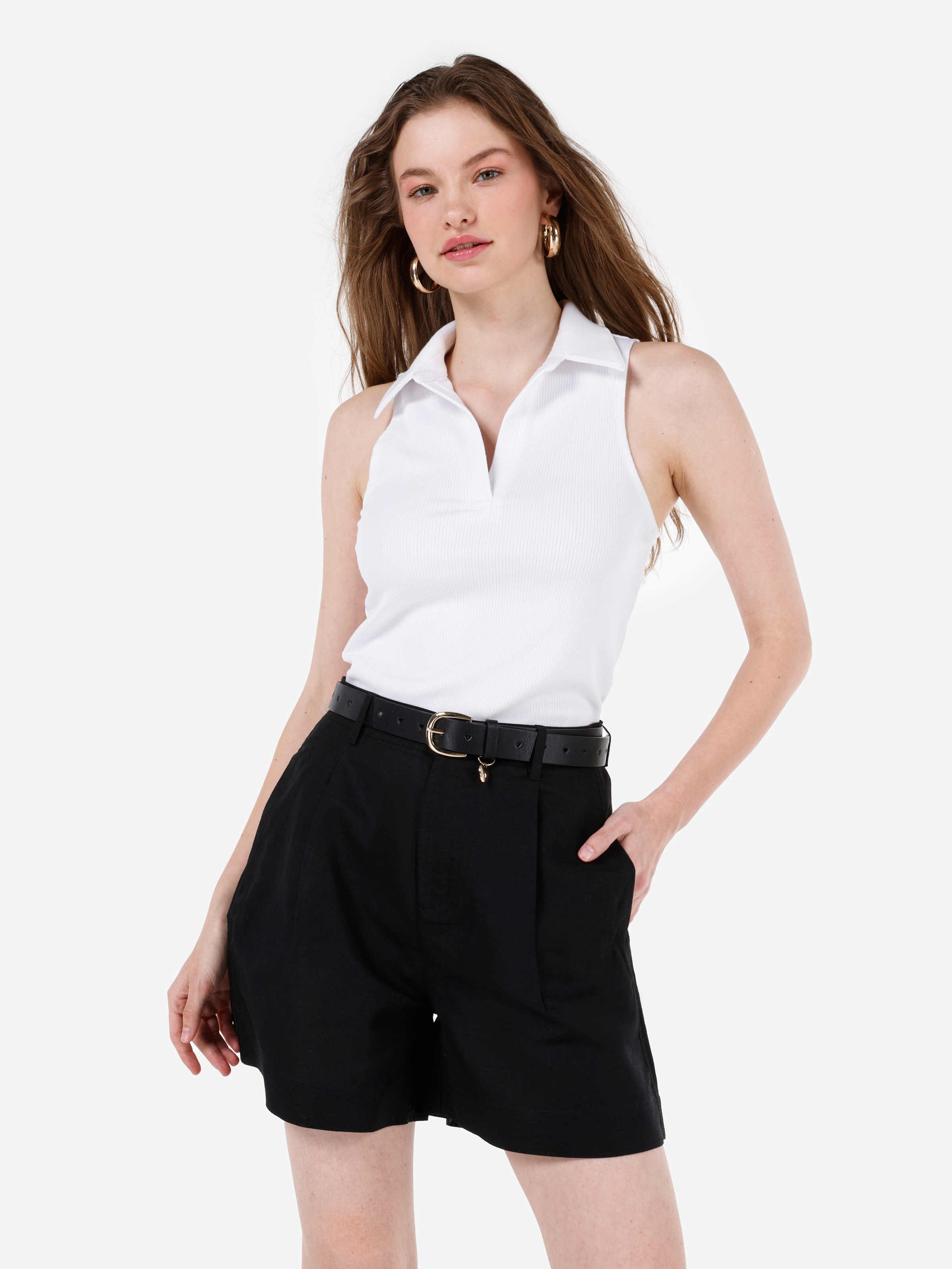 Afișați detalii pentru Maiou De Dama Alb Slim Fit  CL1069074