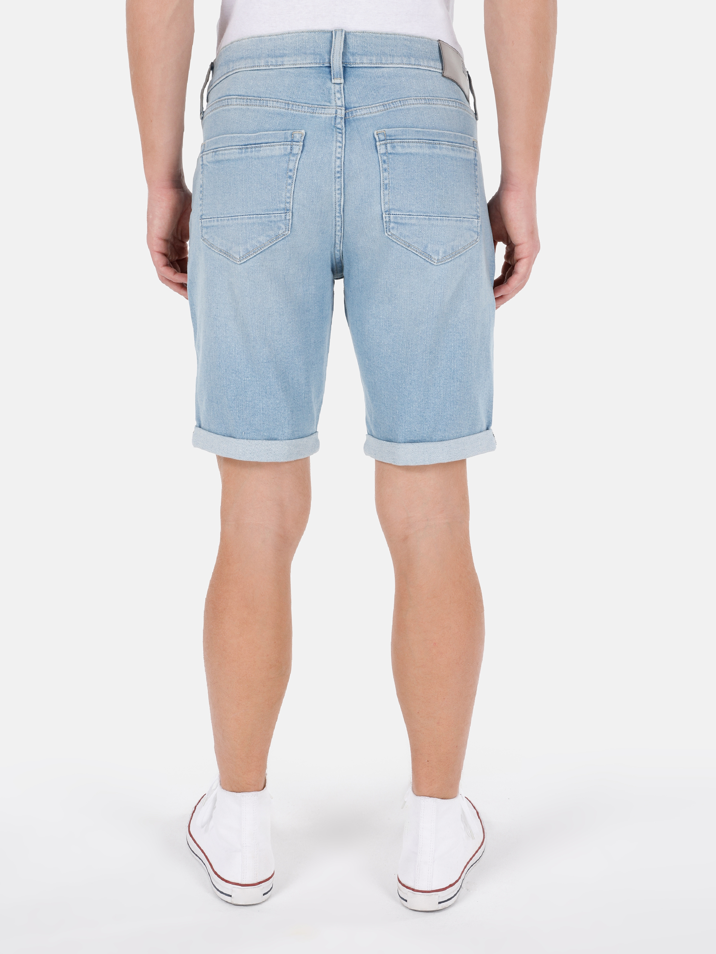 Afișați detalii pentru Short / Pantaloni Scurti De Barbati Albastru Slim Fit 041 DANNY 