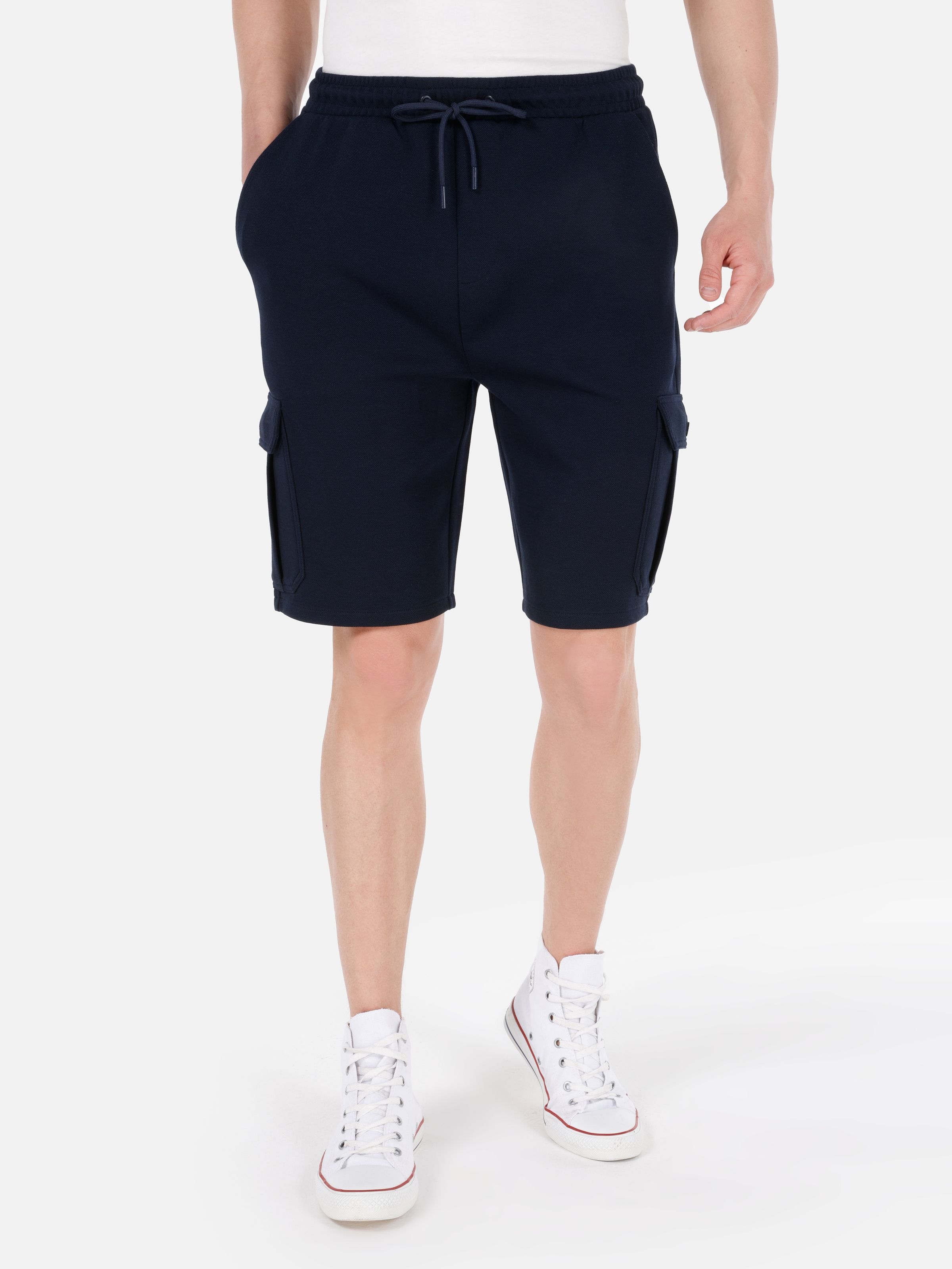 Afișați detalii pentru Short / Pantaloni Scurti De Barbati Albastru Marin Slim Fit  CL1067565