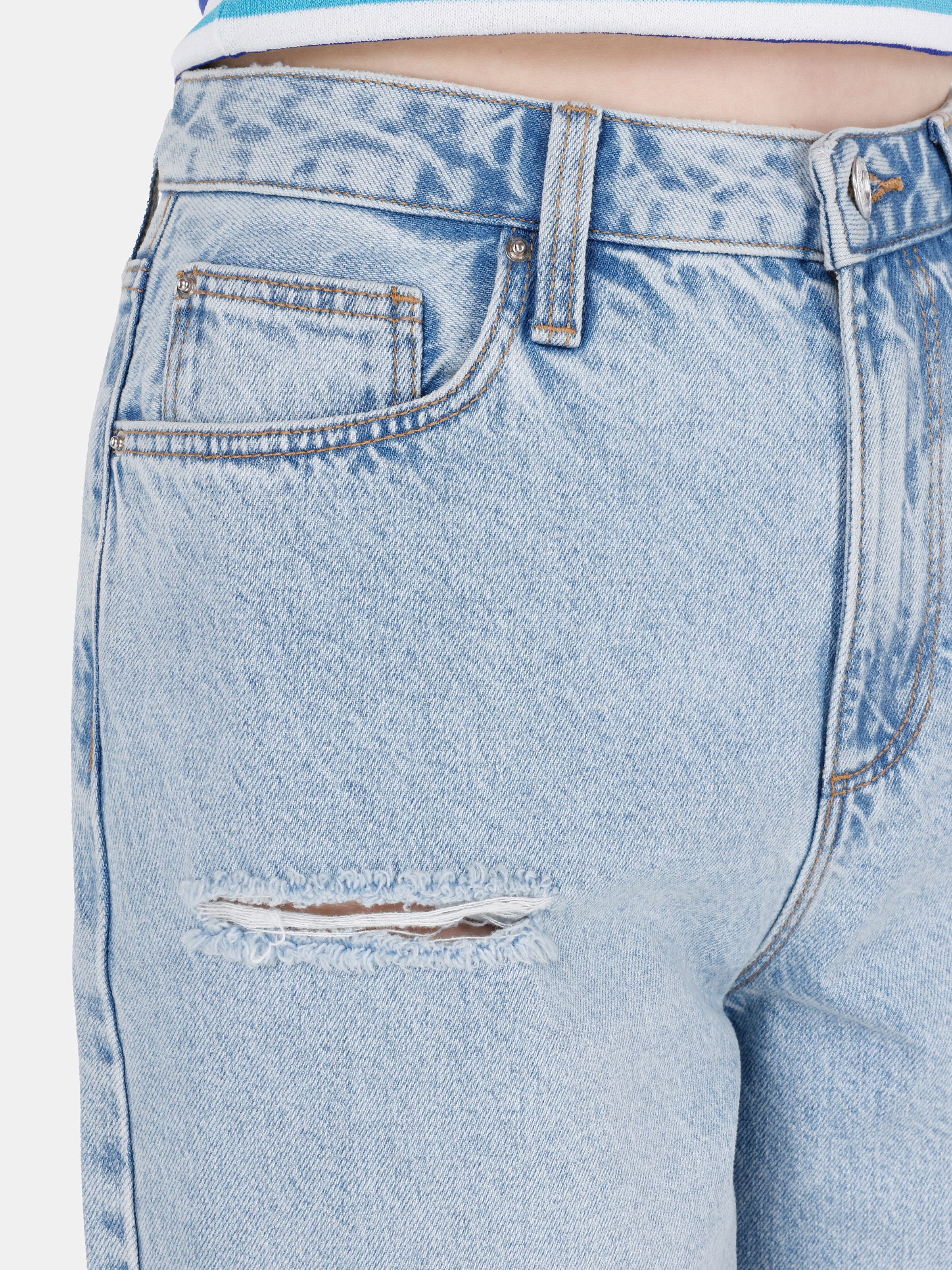 Afișați detalii pentru Short / Pantaloni Scurti De Dama Albastru Regular Fit  CL1068615