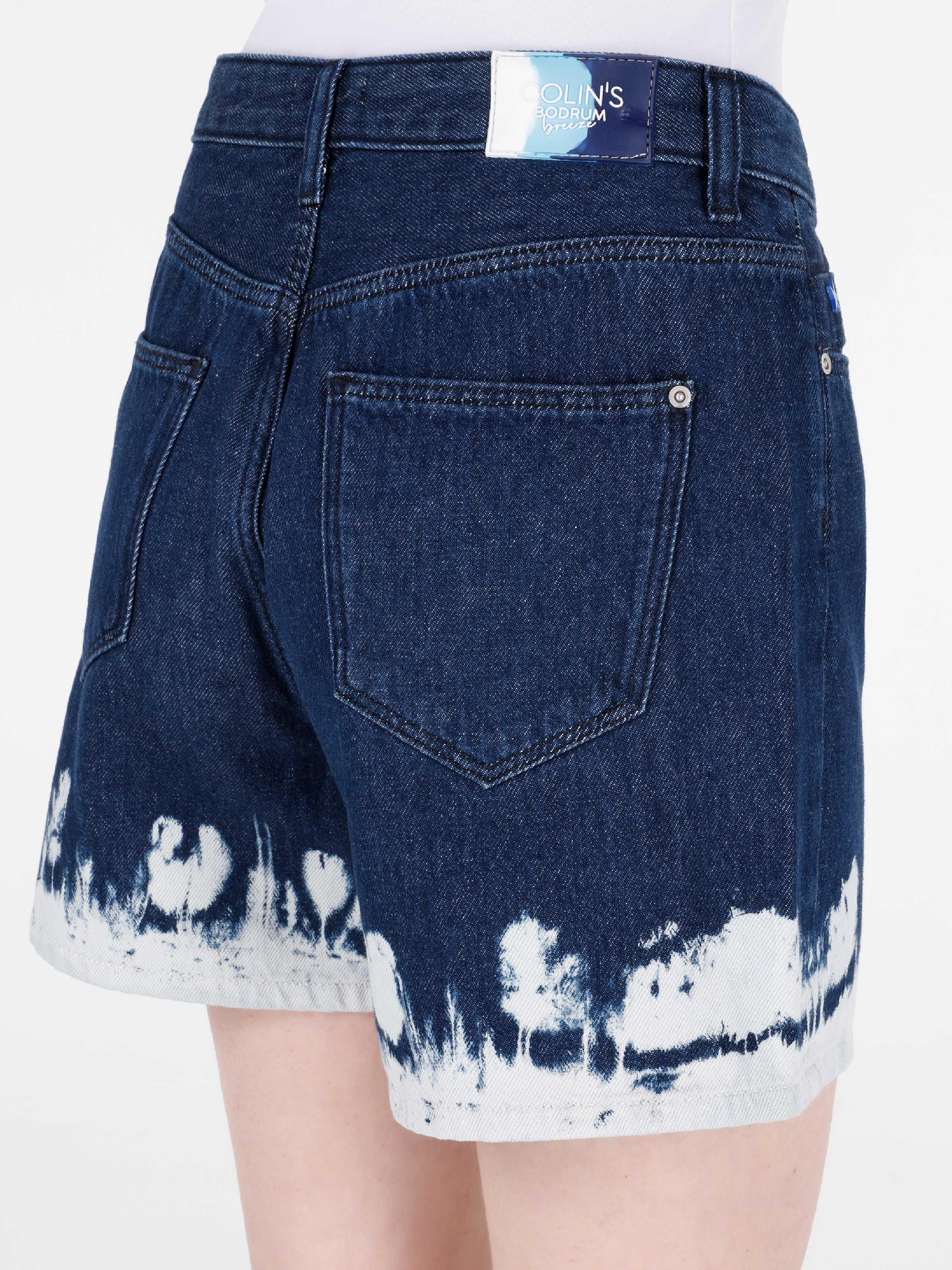 Afișați detalii pentru Short / Pantaloni Scurti De Dama Albastru Mom Fit  CL1069628