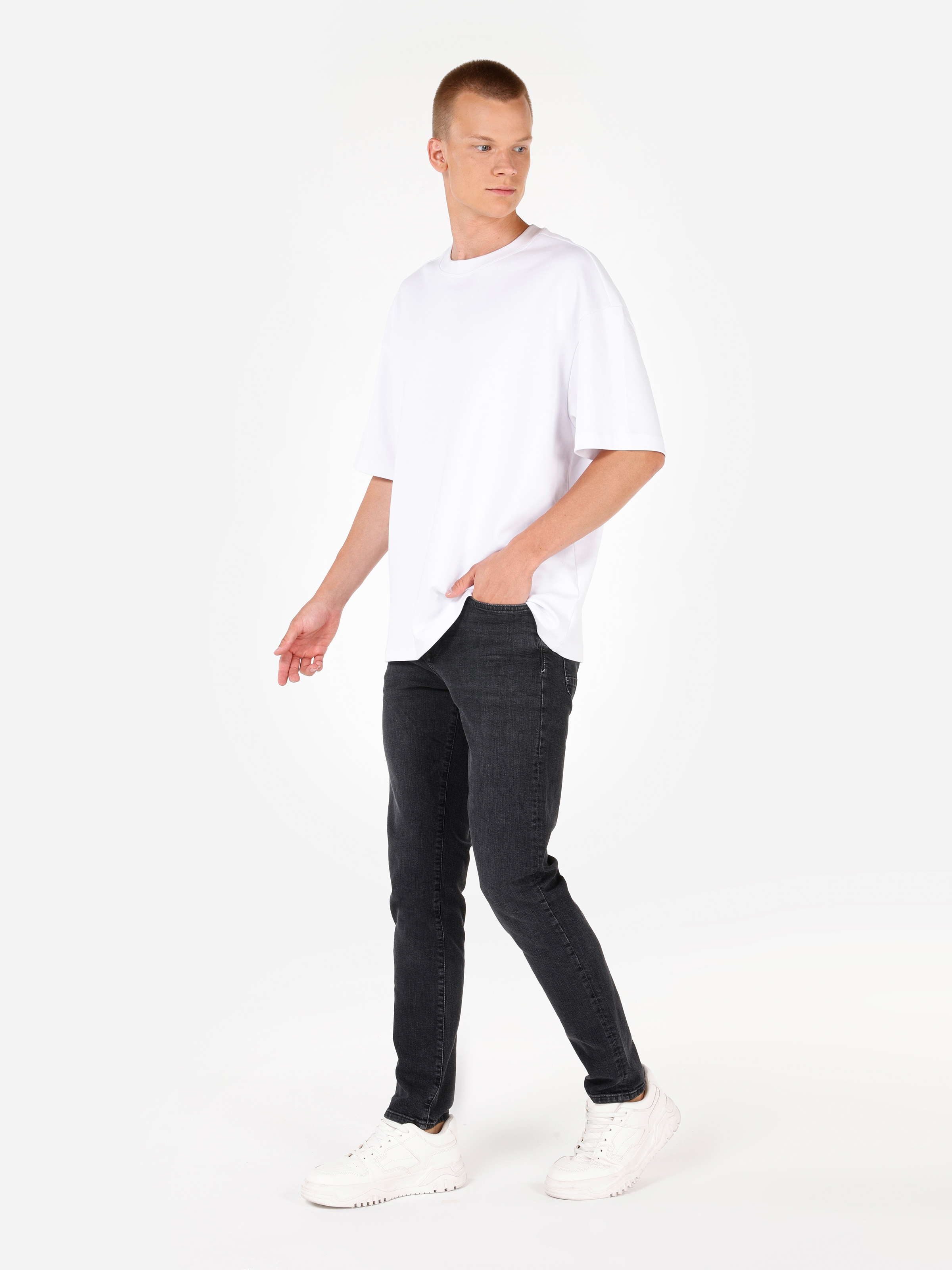 Afișați detalii pentru Pantaloni De Barbati Negru Skinny Fit  CL1070610