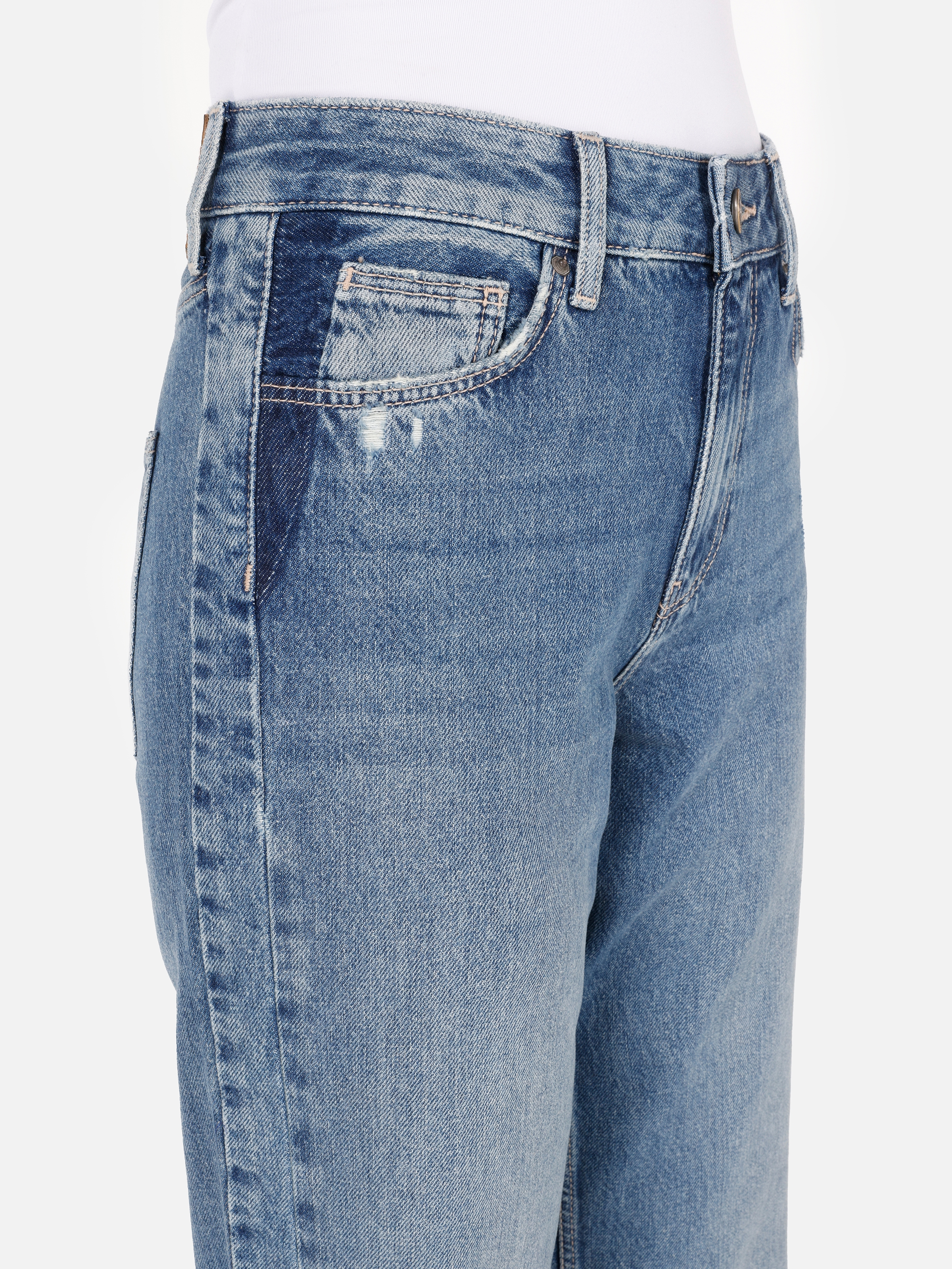 Afișați detalii pentru Pantaloni De Dama Denim Straight Fit  CL1071753