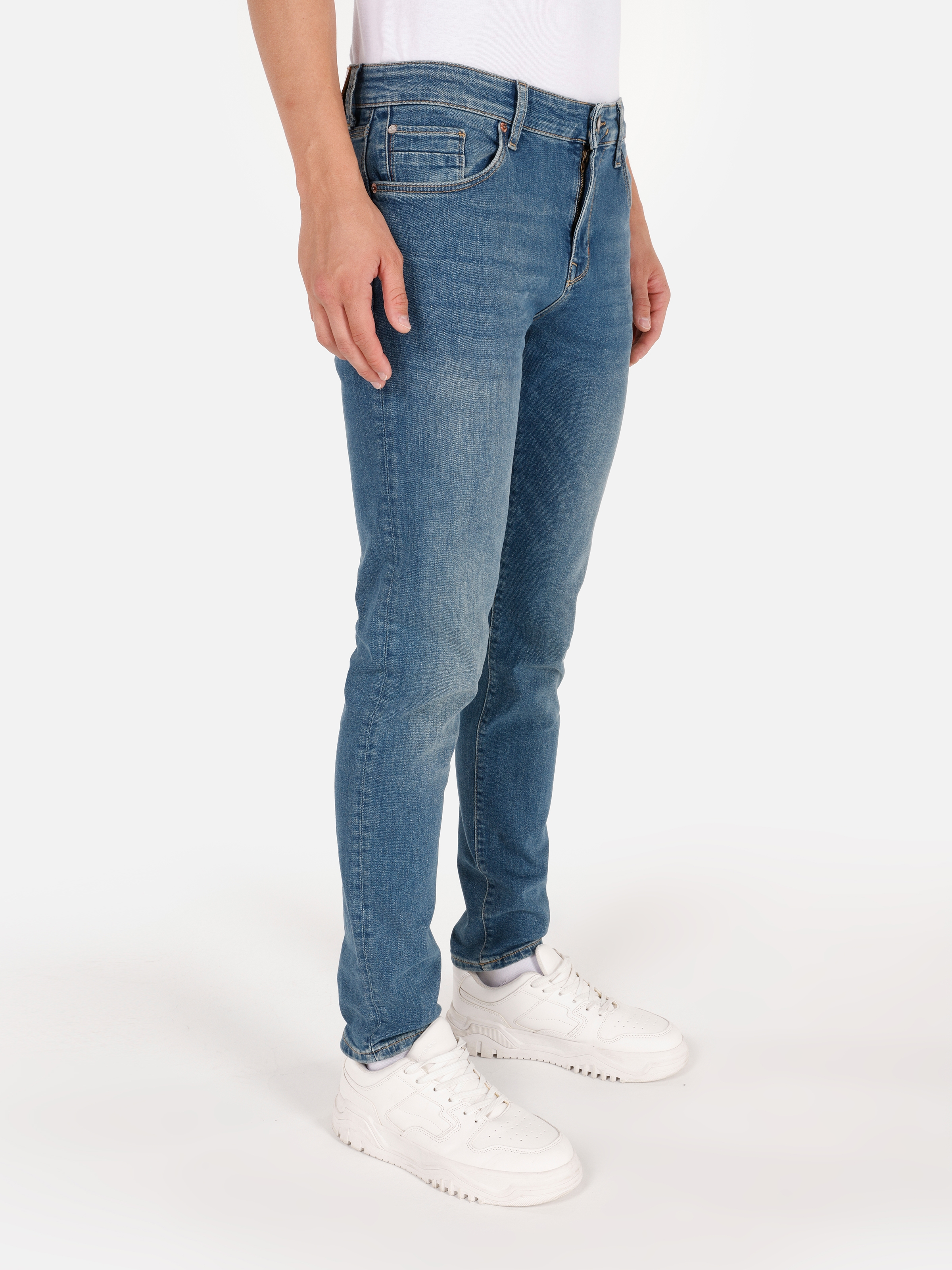 Afișați detalii pentru Pantaloni De Barbati Albastru Slim Fit 041 DANNY CL1072792