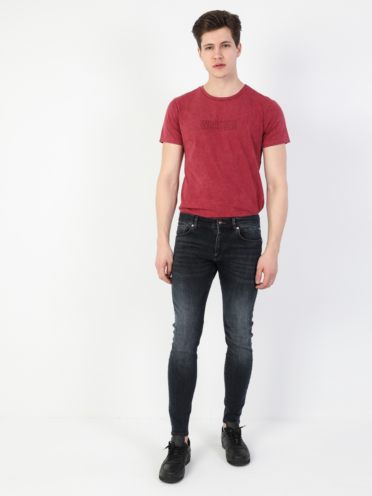 Afișați detalii pentru Pantaloni De Barbati Albastru Skinny Fit 040 ALEX CL1049561