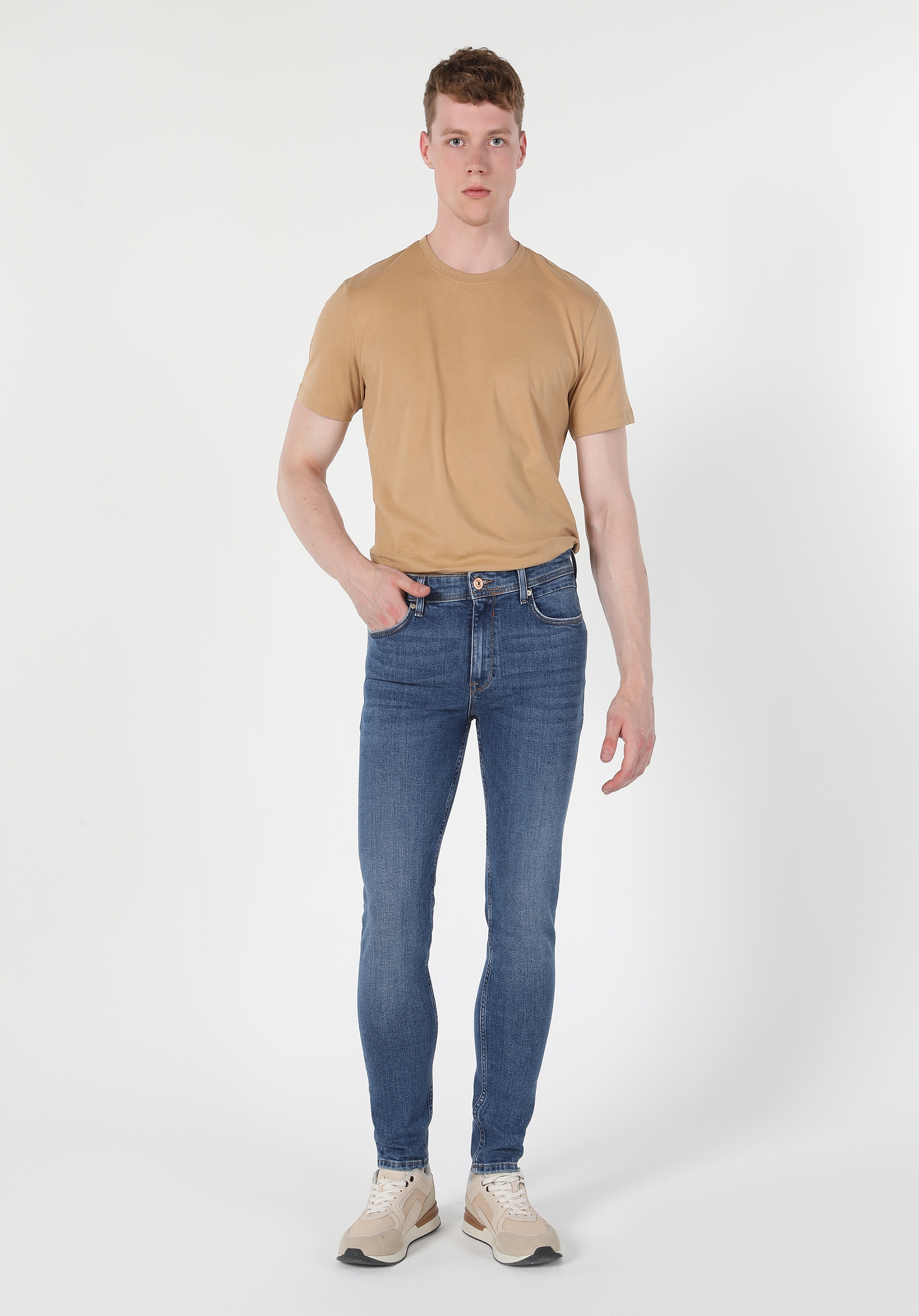 Afișați detalii pentru Pantaloni De Barbati Albastru inchis Skinny Fit  CL1060380