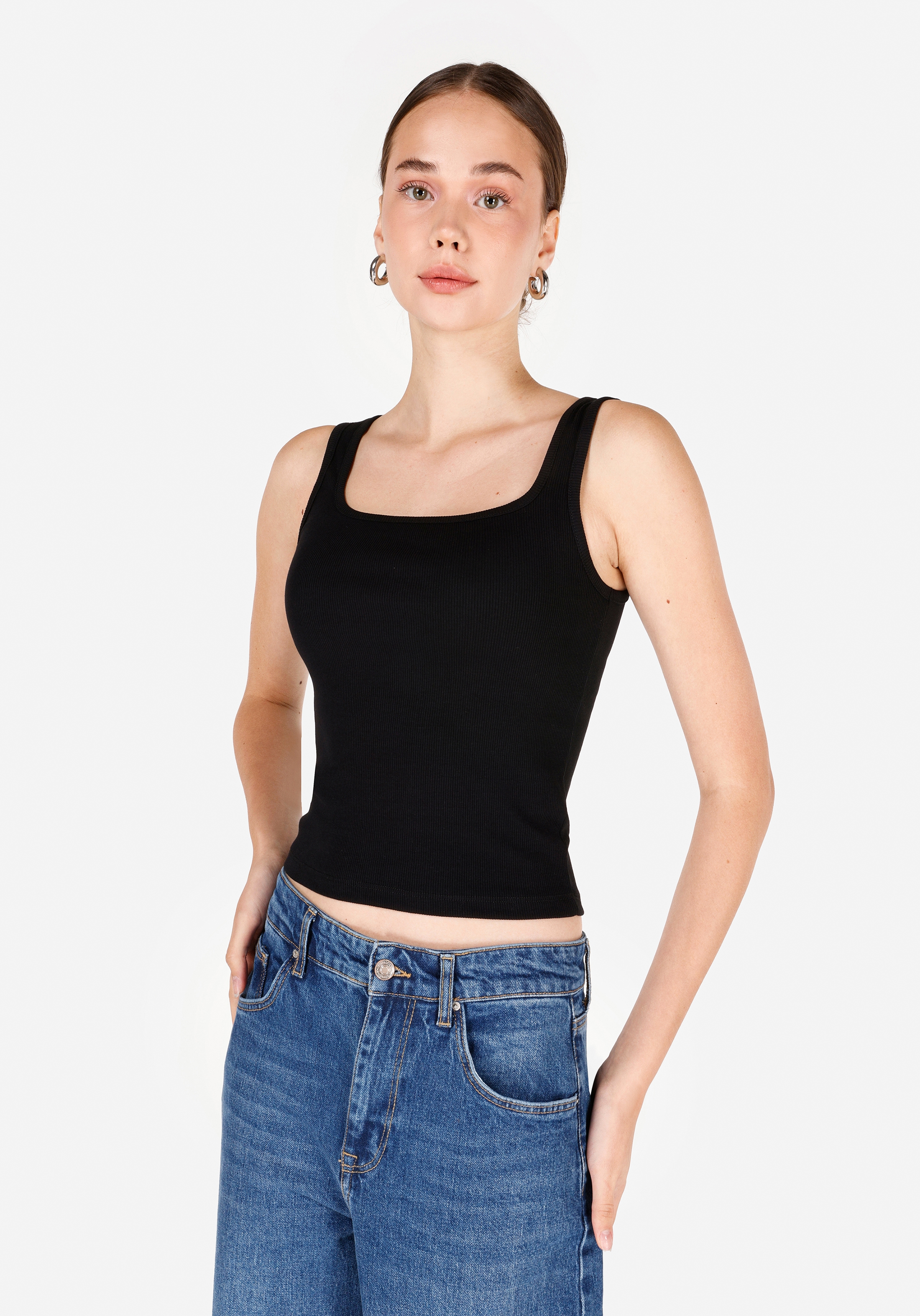 Afișați detalii pentru Maiou De Dama Negru Slim Fit  CL1068568