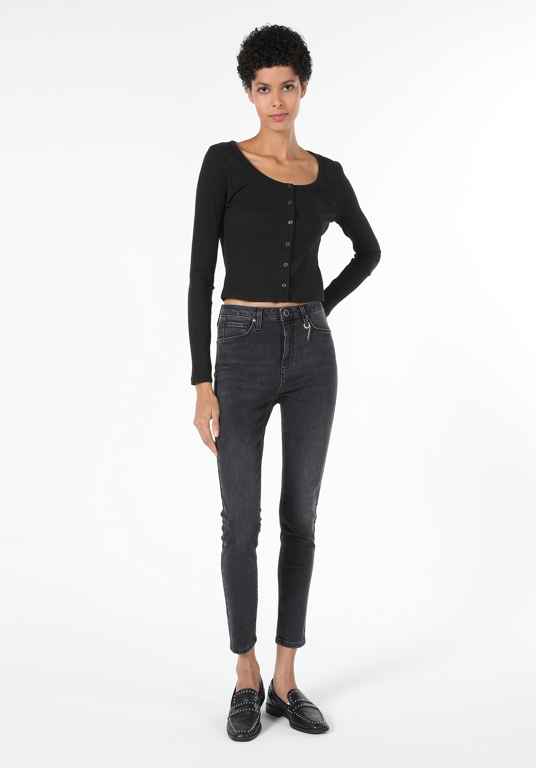 Afișați detalii pentru Pantaloni De Dama Denim Skinny Fit 759 LARA CL1060399