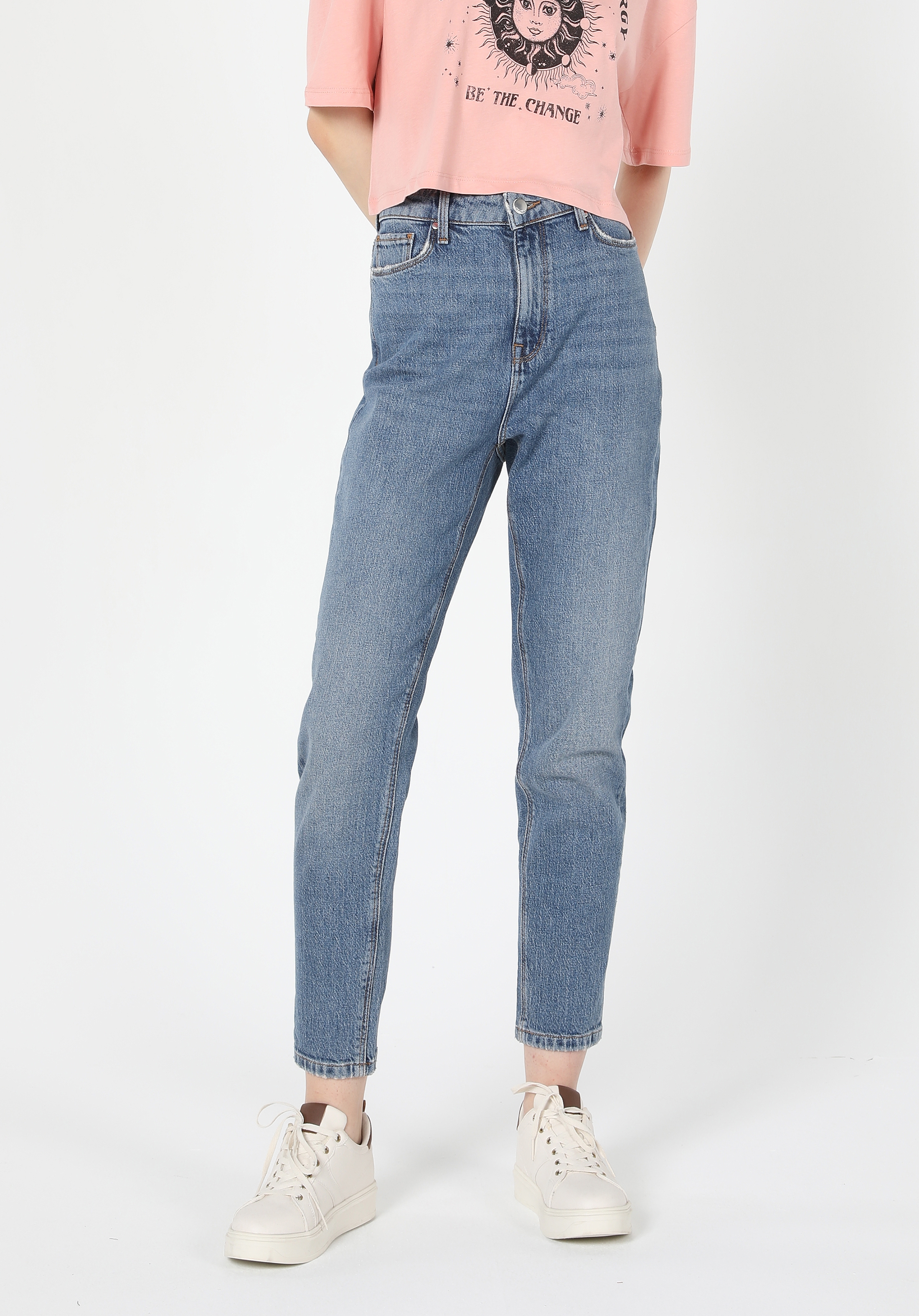 Afișați detalii pentru Pantaloni De Dama Denim Mom Fit 896  MARIA CL1060443