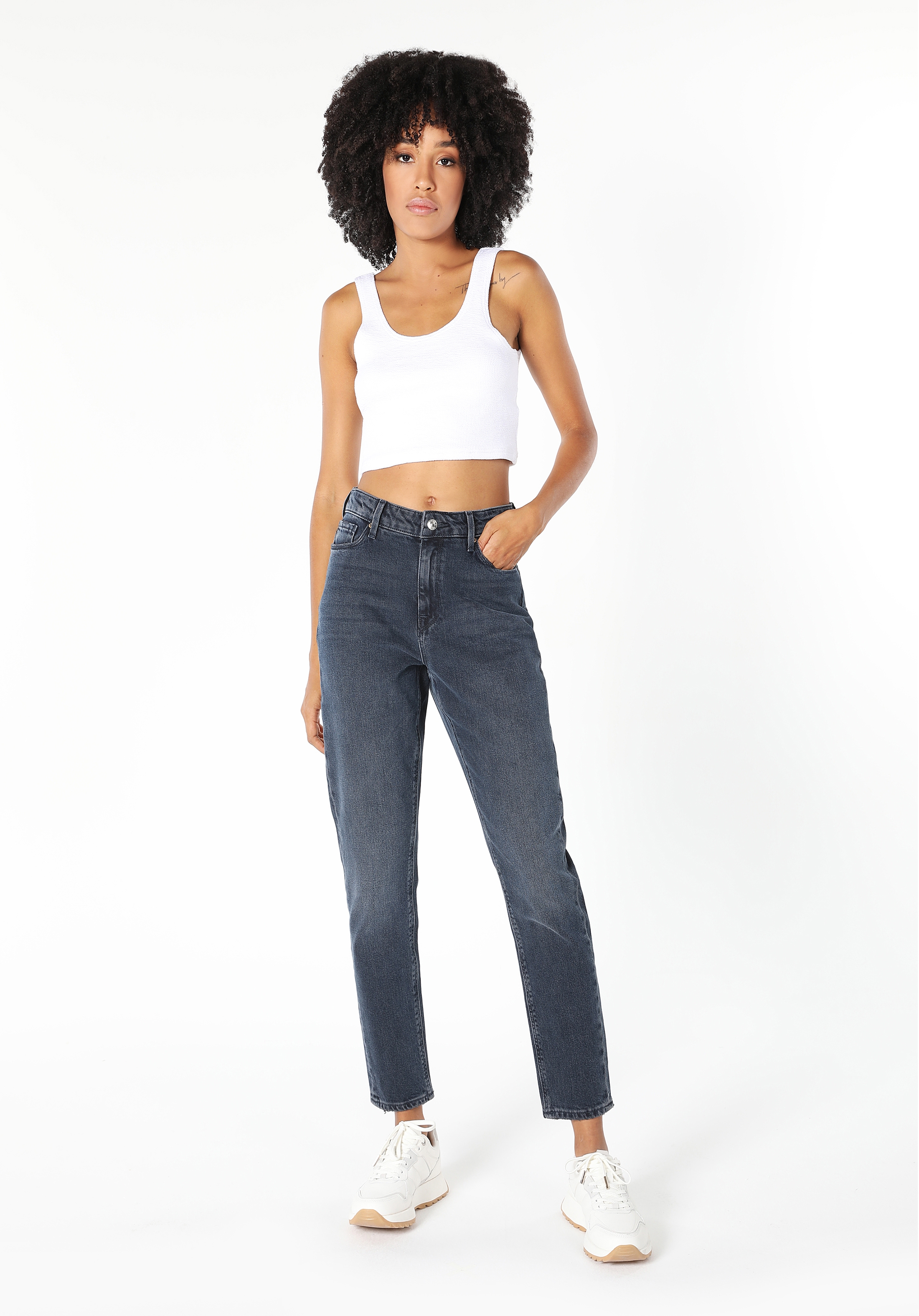 Afișați detalii pentru Pantaloni De Dama Denim Mom Fit 896  MARIA CL1060455