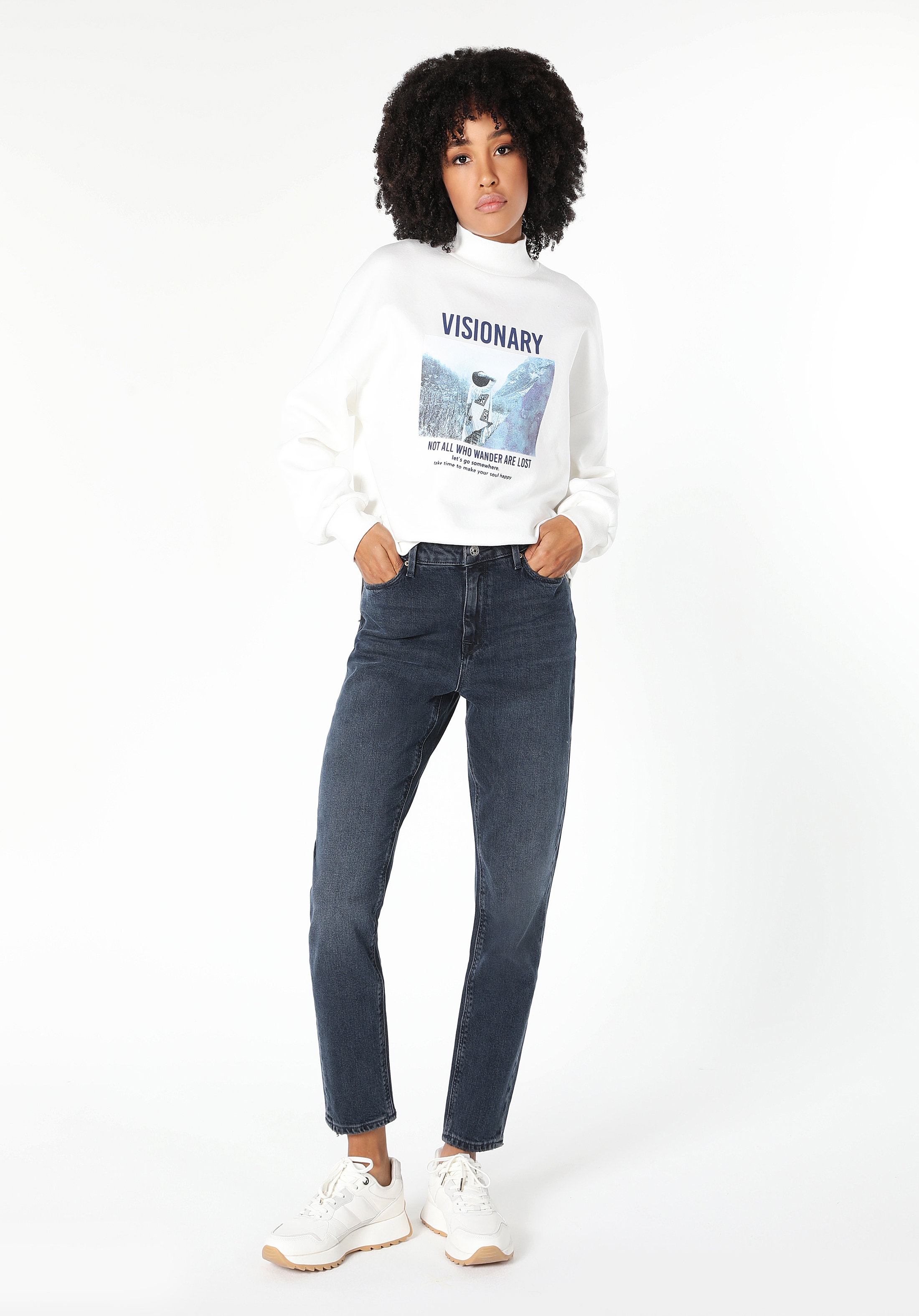 Afișați detalii pentru Pantaloni De Dama Denim Mom Fit 896  MARIA CL1060455