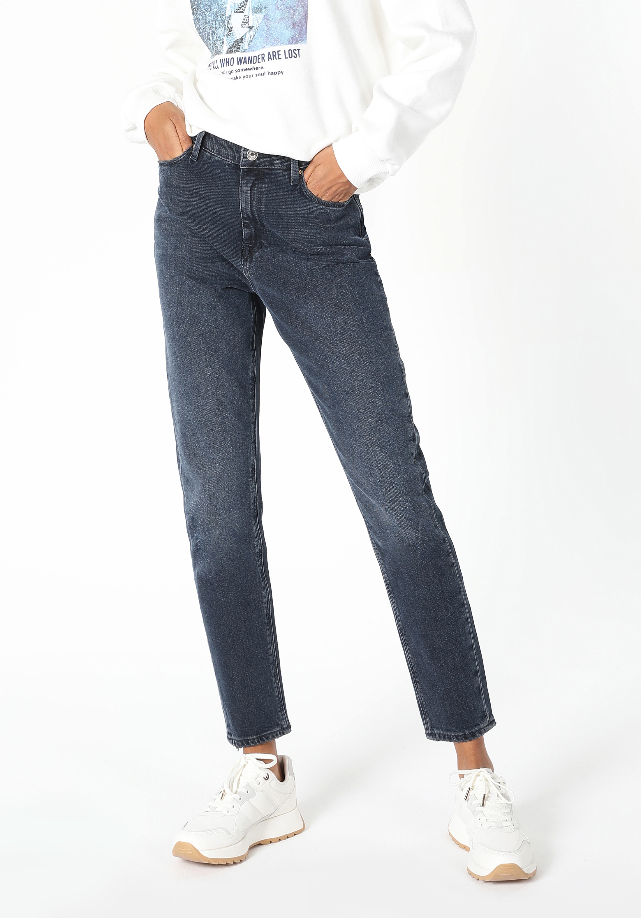 Afișați detalii pentru Pantaloni De Dama Denim Mom Fit 896  MARIA CL1060455