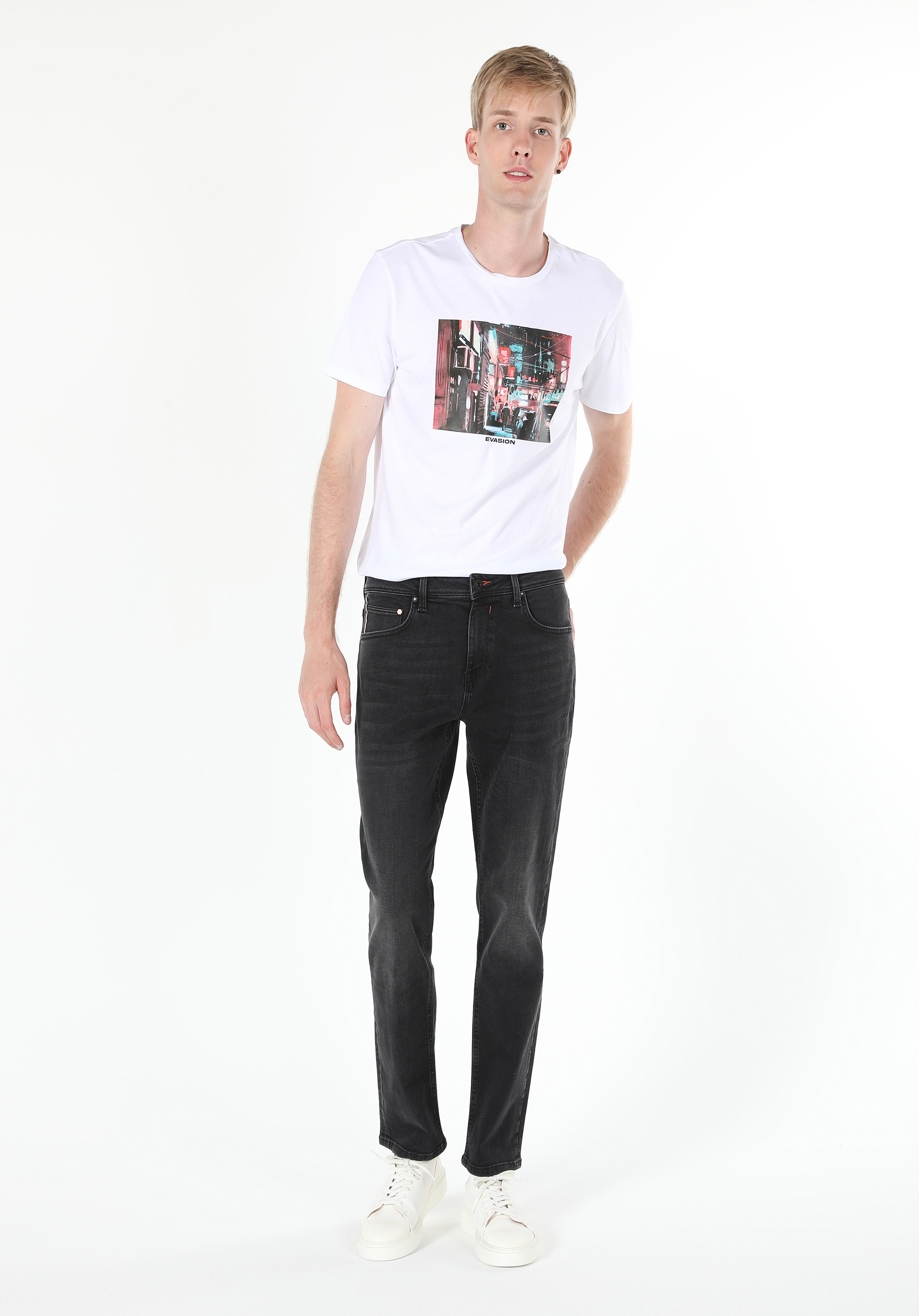 Afișați detalii pentru Pantaloni De Barbati Denim Regular Fit 045 DAVID CL1060484