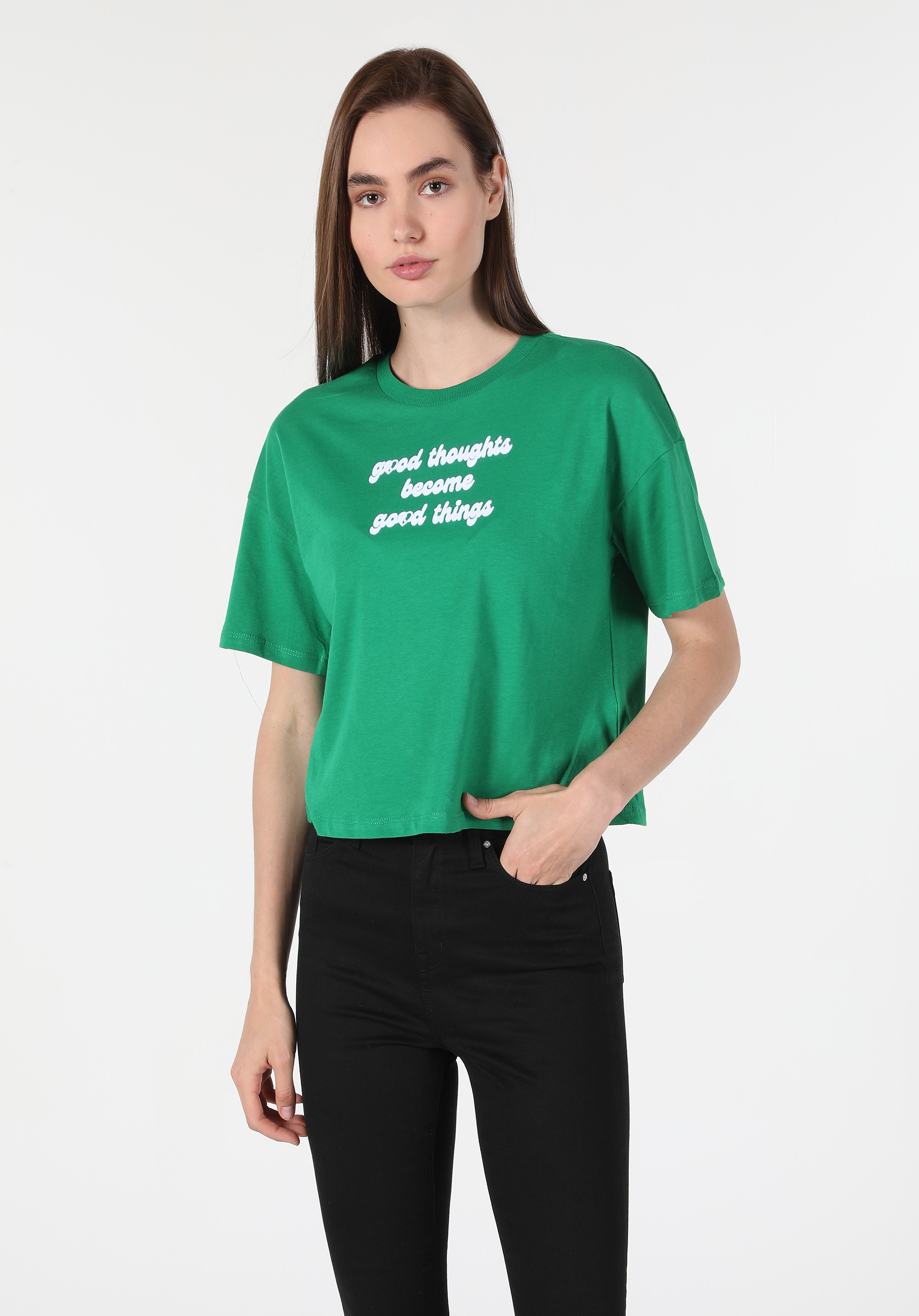 Afișați detalii pentru Tricou Cu Maneca Scurta De Dama Verde   CL1060200