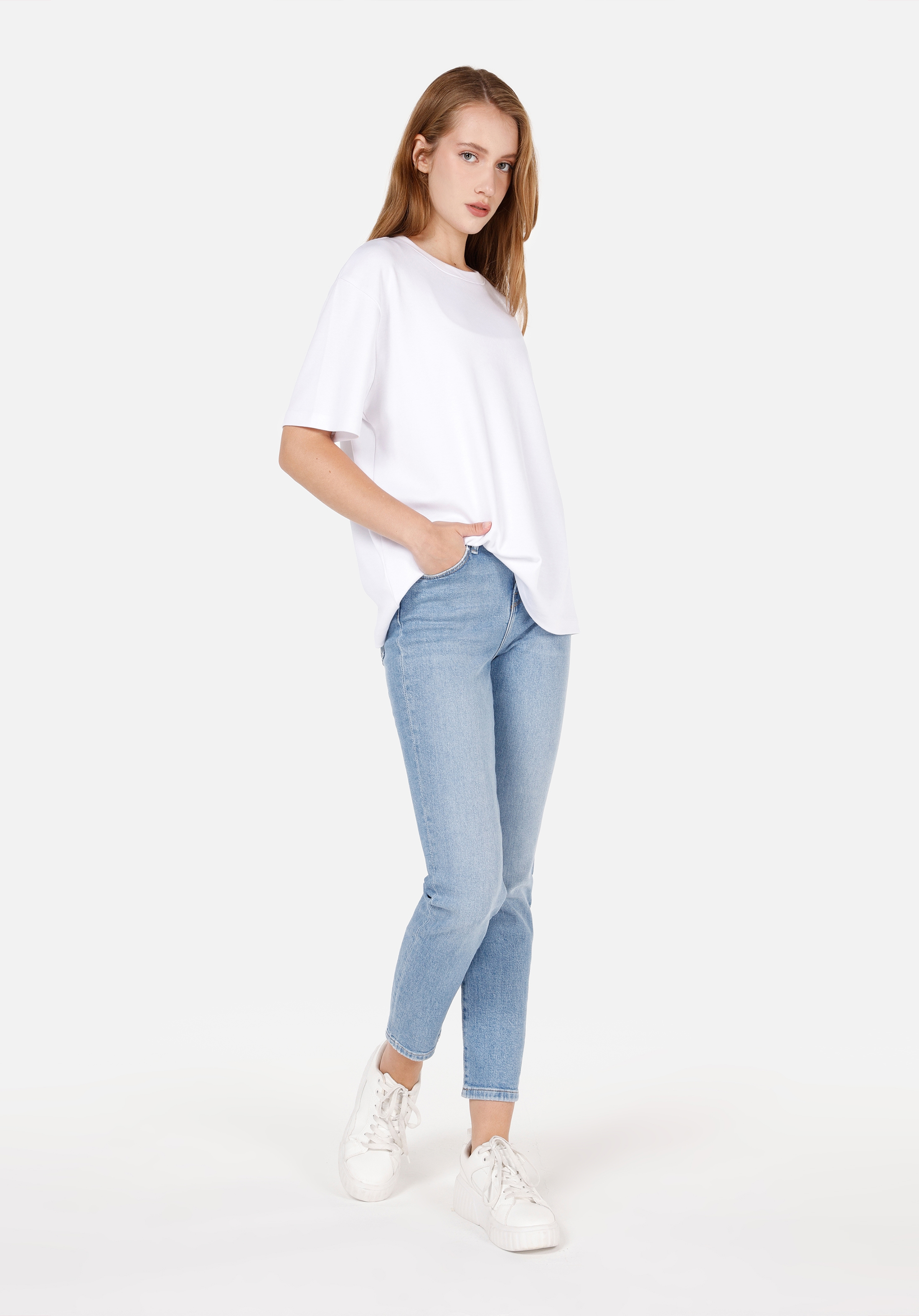 Afișați detalii pentru Pantaloni De Dama Albastru Slim Fit 703 CARLA CL1070658