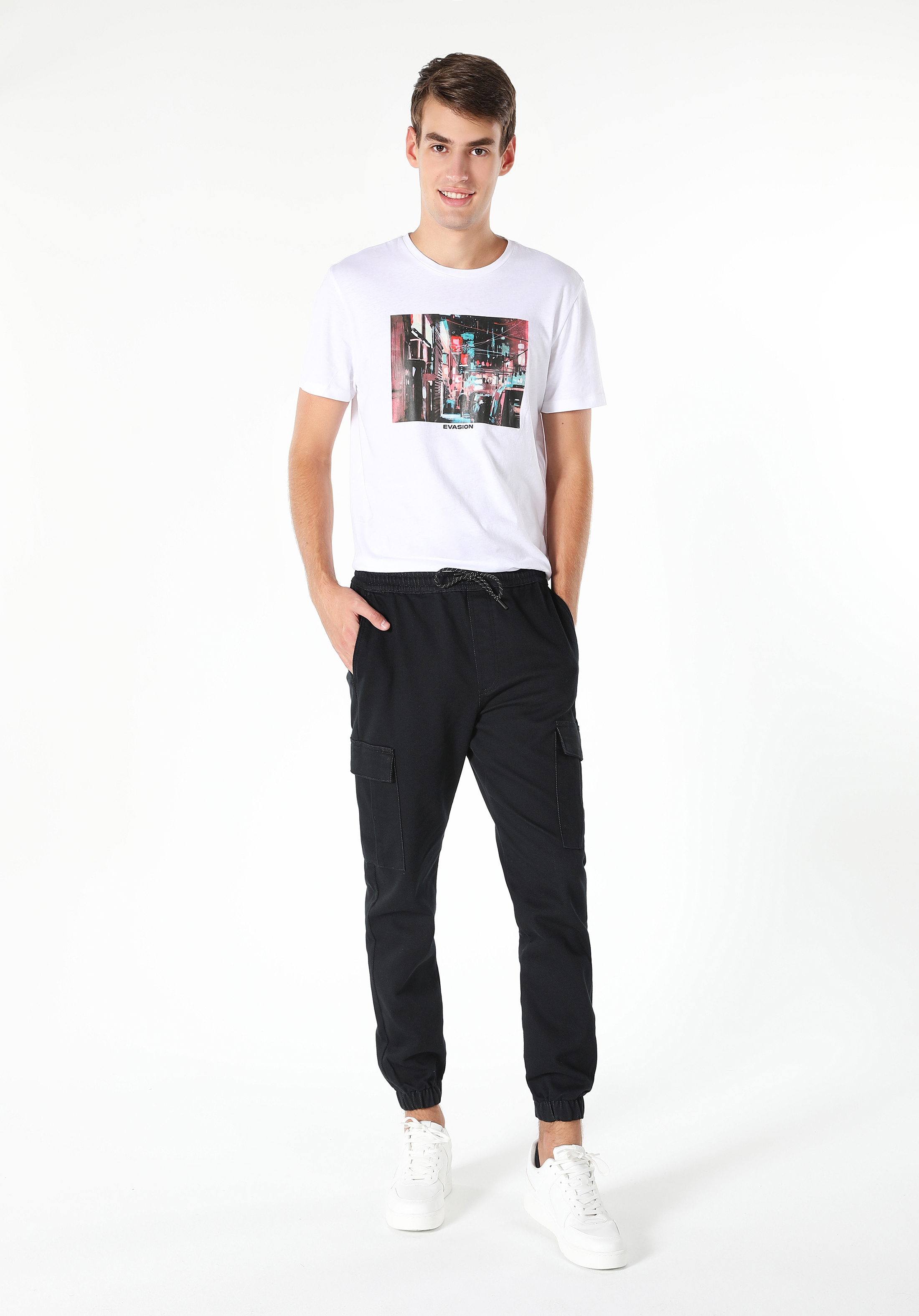 Afișați detalii pentru Pantaloni De Barbati Negru Slim Fit  CL1061151