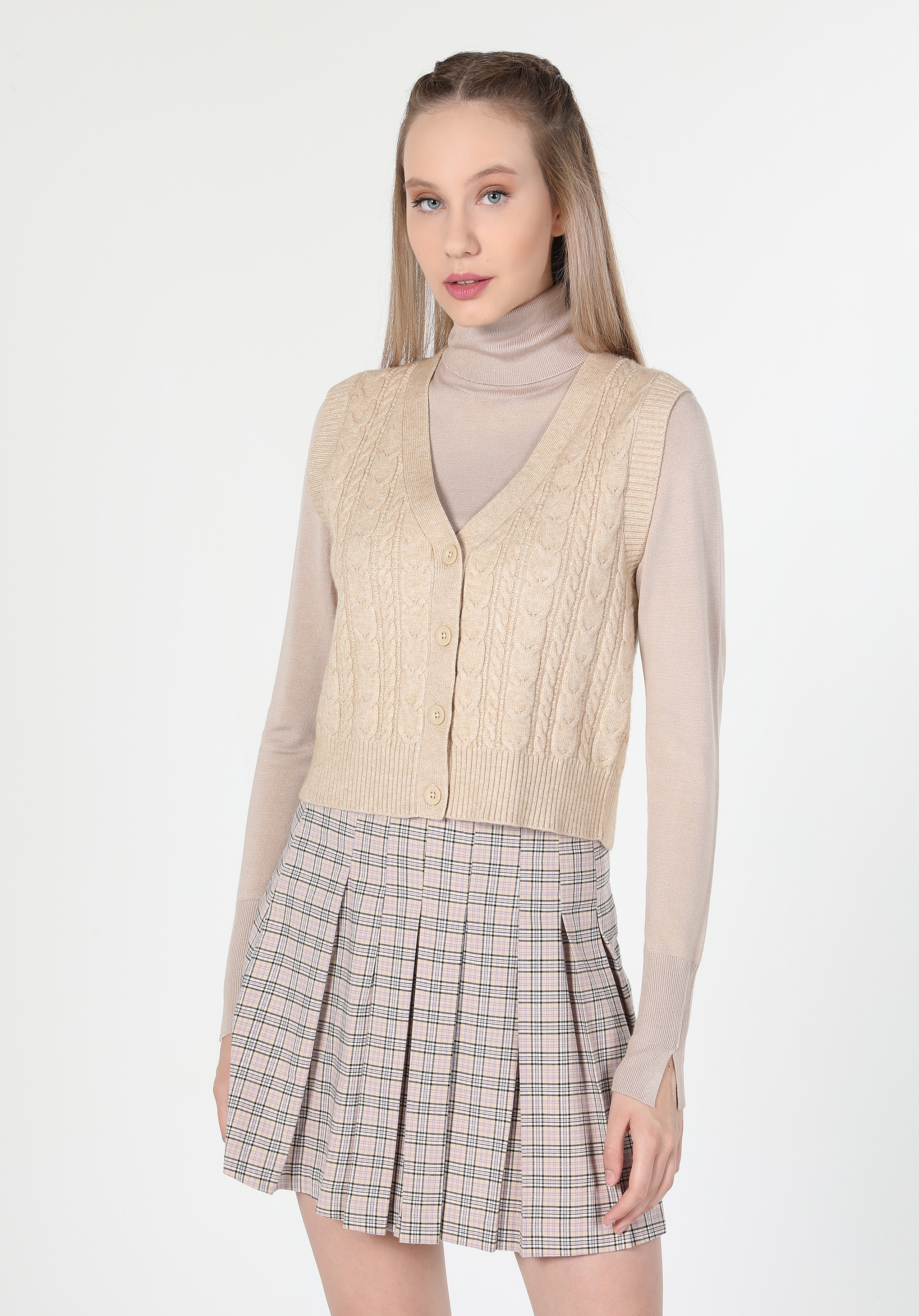 Afișați detalii pentru Cardigan De Dama Bej   CL1060686