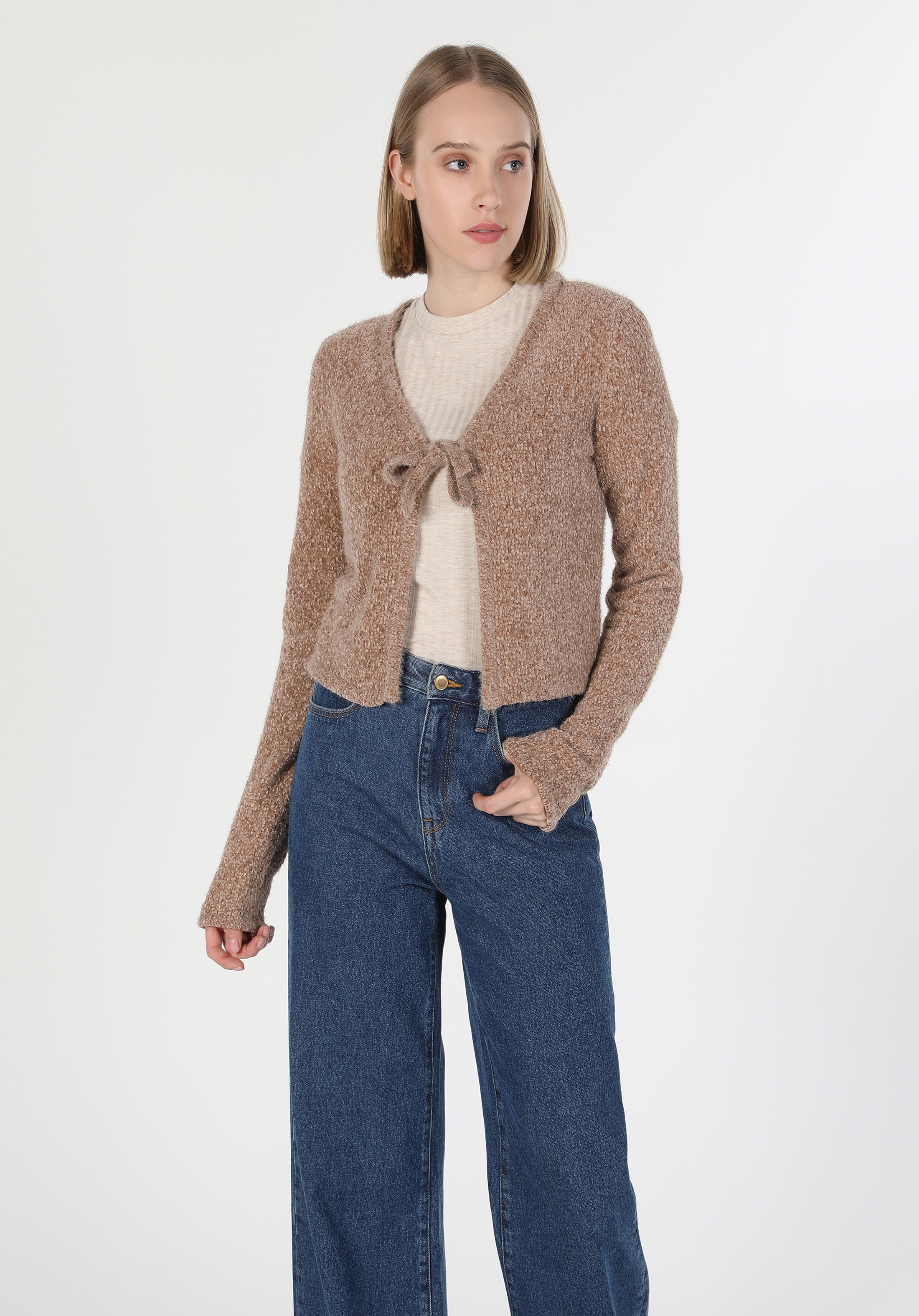 Afișați detalii pentru Cardigan De Dama Bej   CL1059726