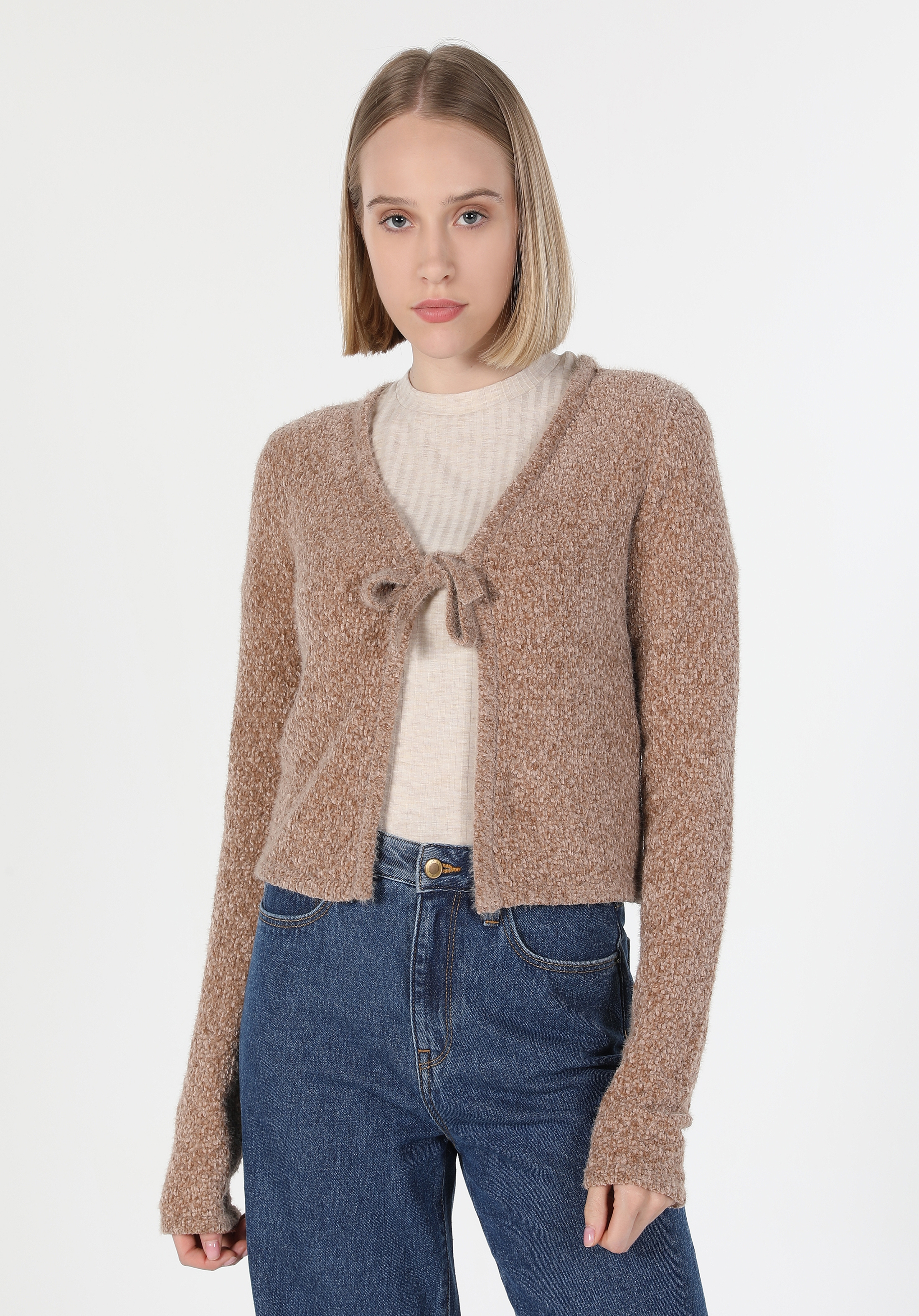 Afișați detalii pentru Cardigan De Dama Bej   CL1059726