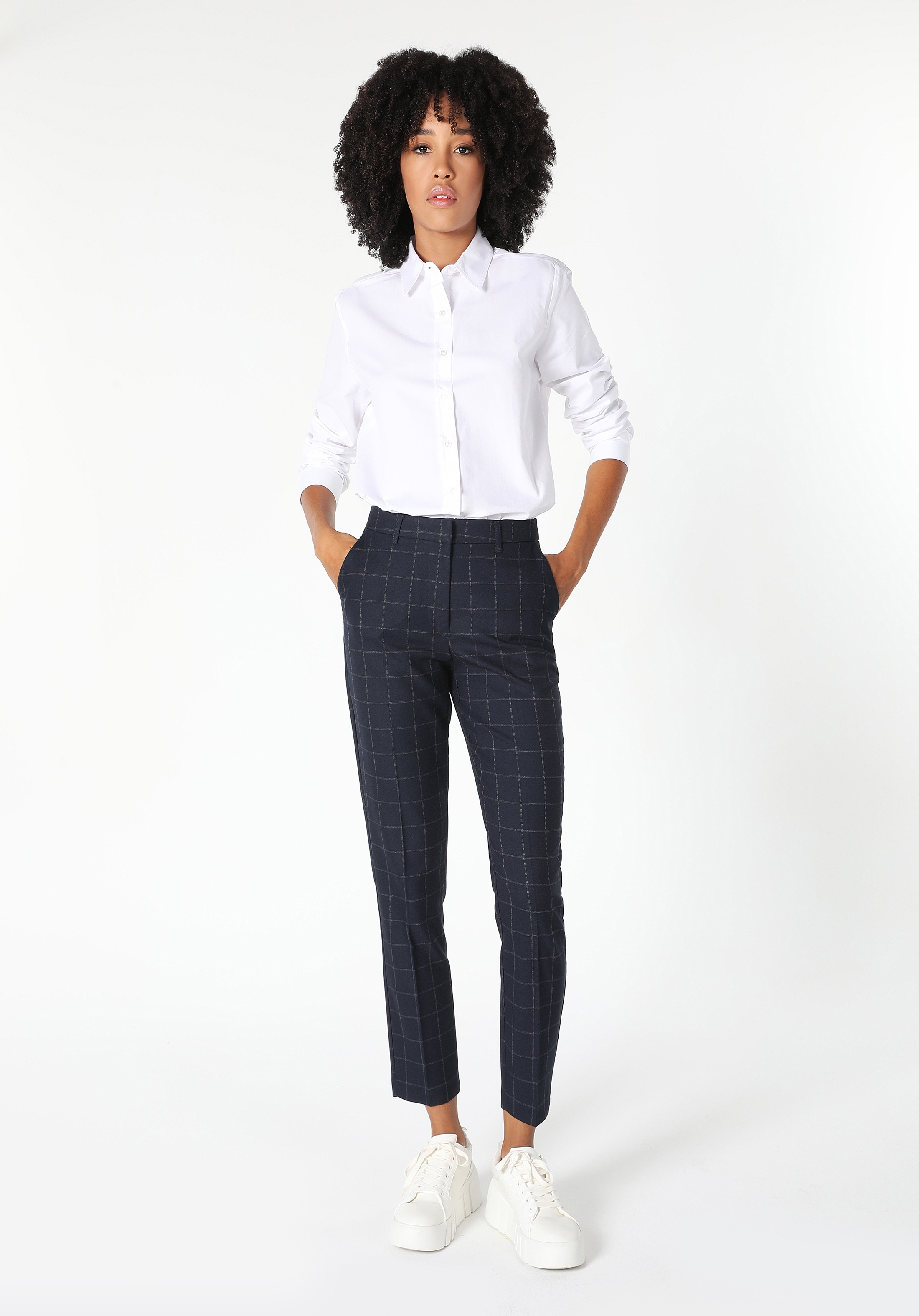 Afișați detalii pentru Pantaloni De Dama Albastru Marin Slim Fit  CL1060255