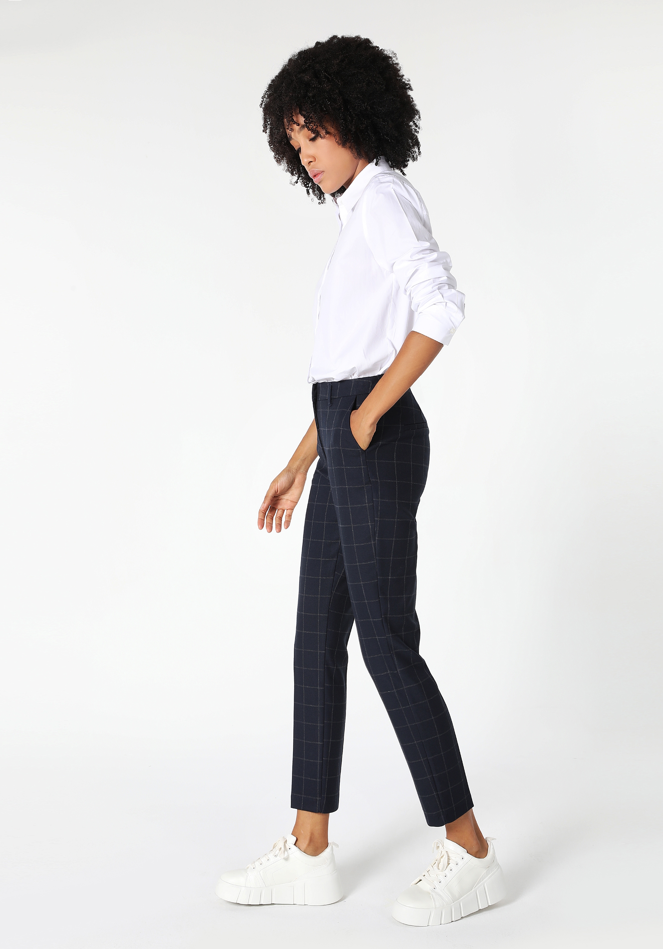 Afișați detalii pentru Pantaloni De Dama Albastru Marin Slim Fit  CL1060255