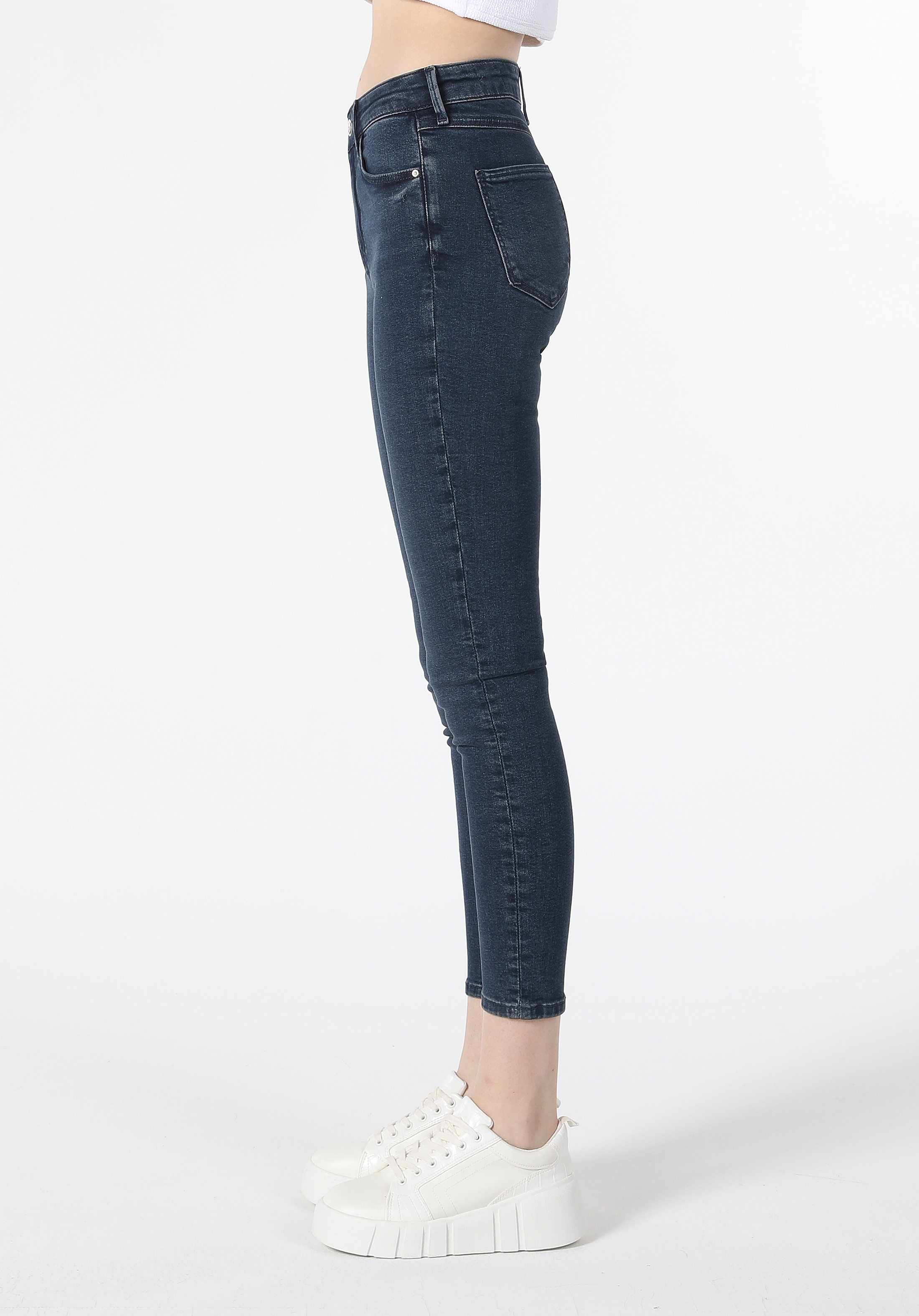 Afișați detalii pentru Pantaloni De Dama Albastru Skinny Fit 759 LARA CL1061397