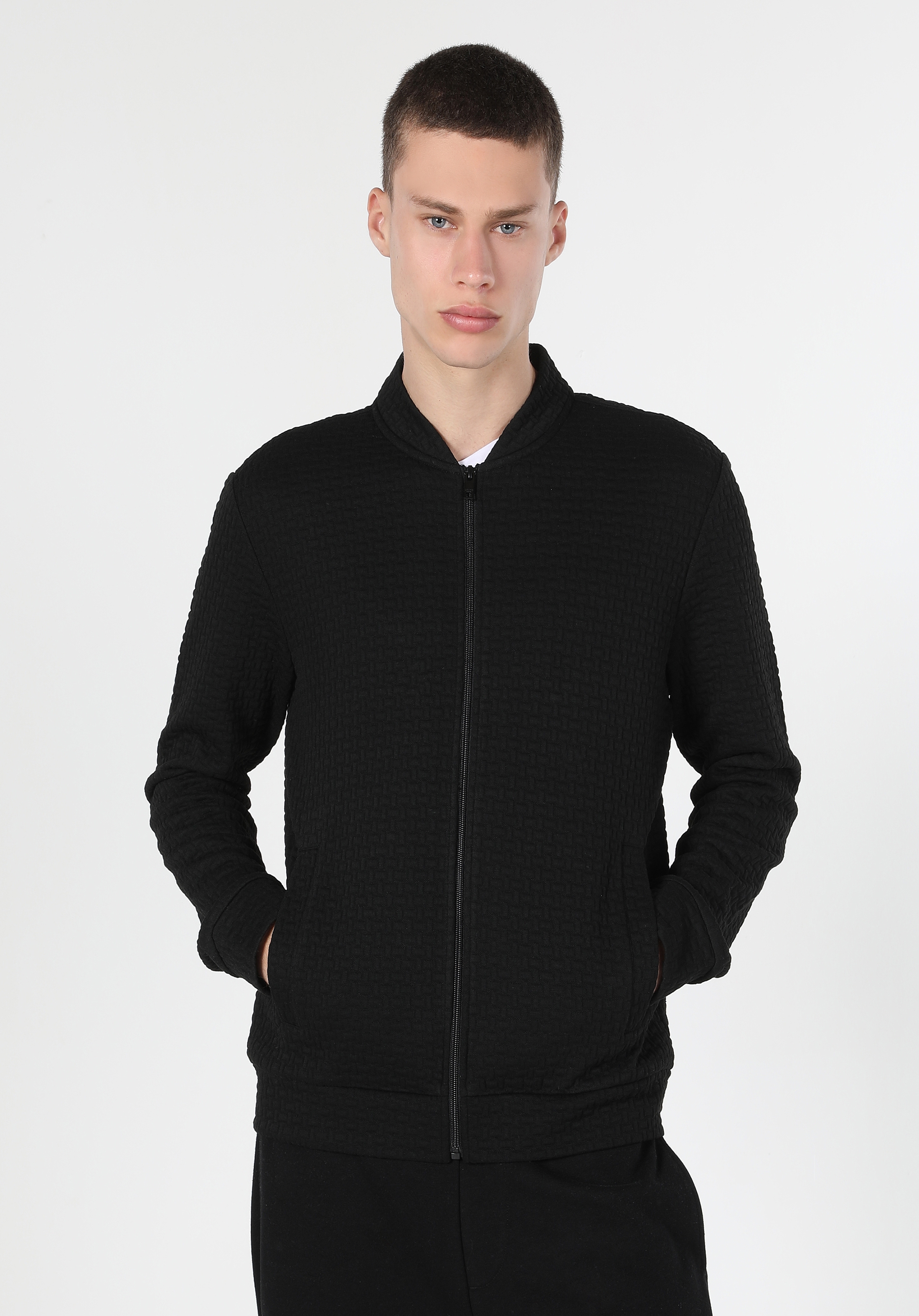 Afișați detalii pentru Cardigan De Barbati Negru Slim Fit  CL1060261