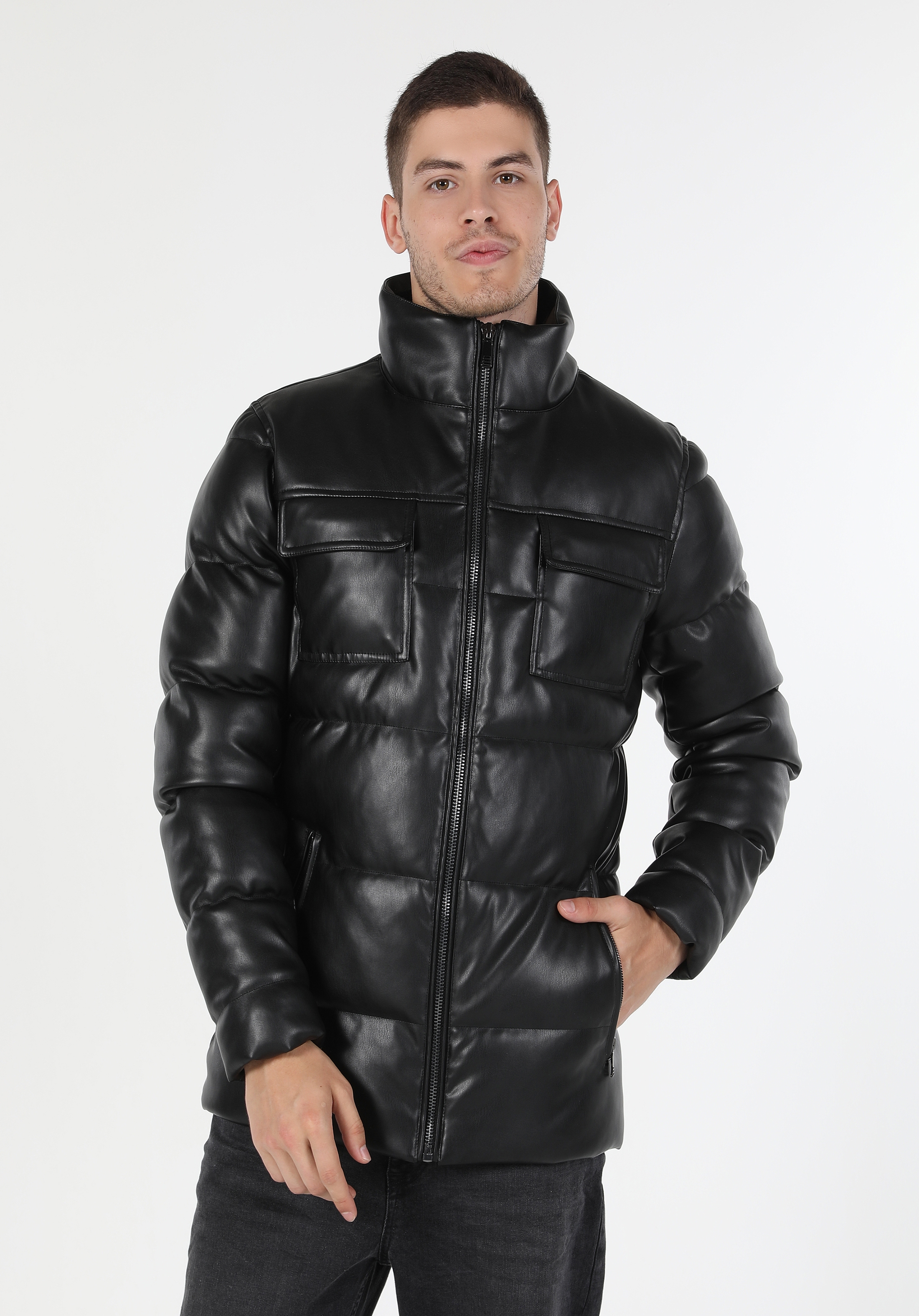 Afișați detalii pentru Jacheta De Barbati Negru Slim Fit  CL1060748