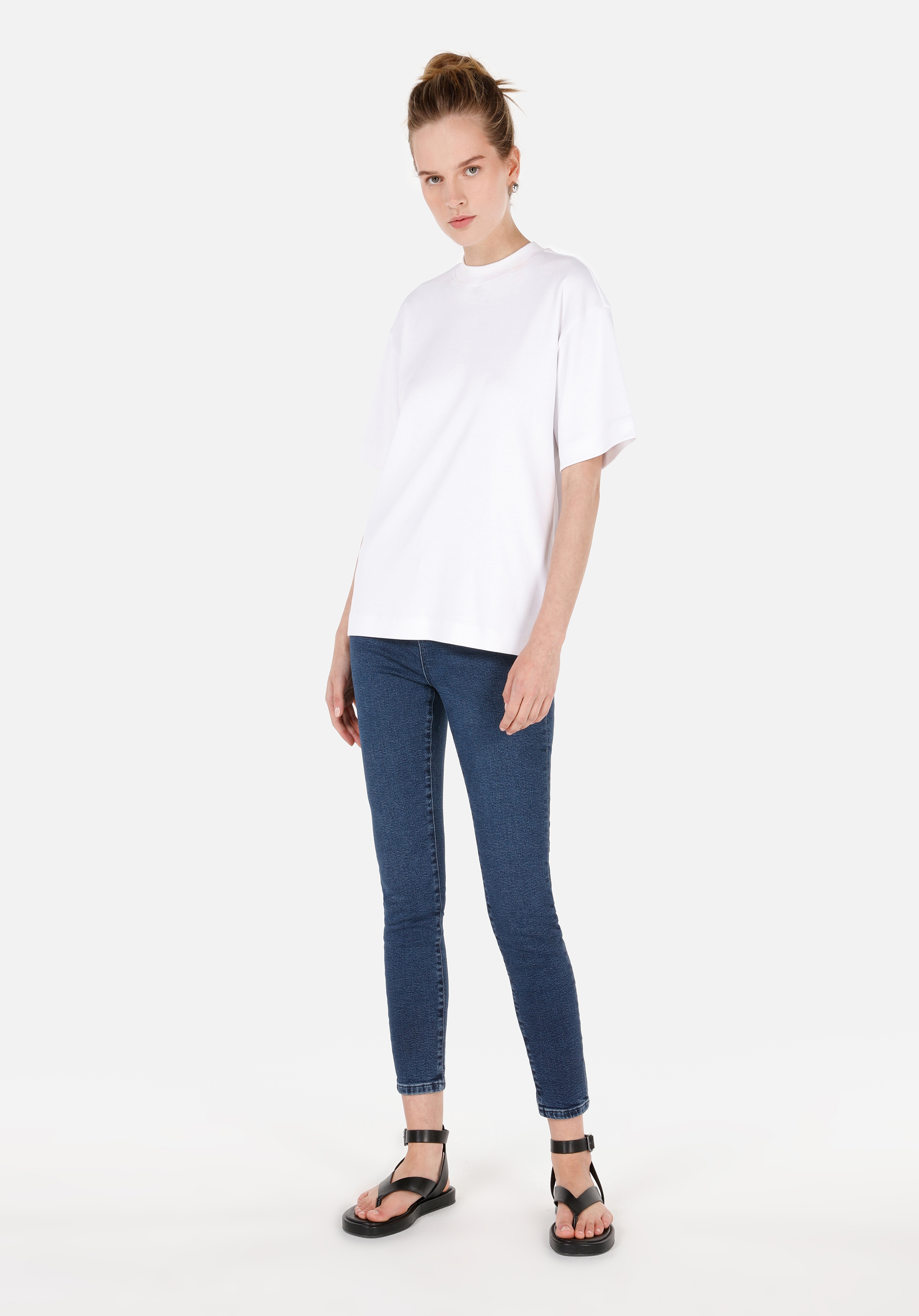 Afișați detalii pentru Pantaloni De Dama Albastru Skinny Fit 760 DIANA CL1071498