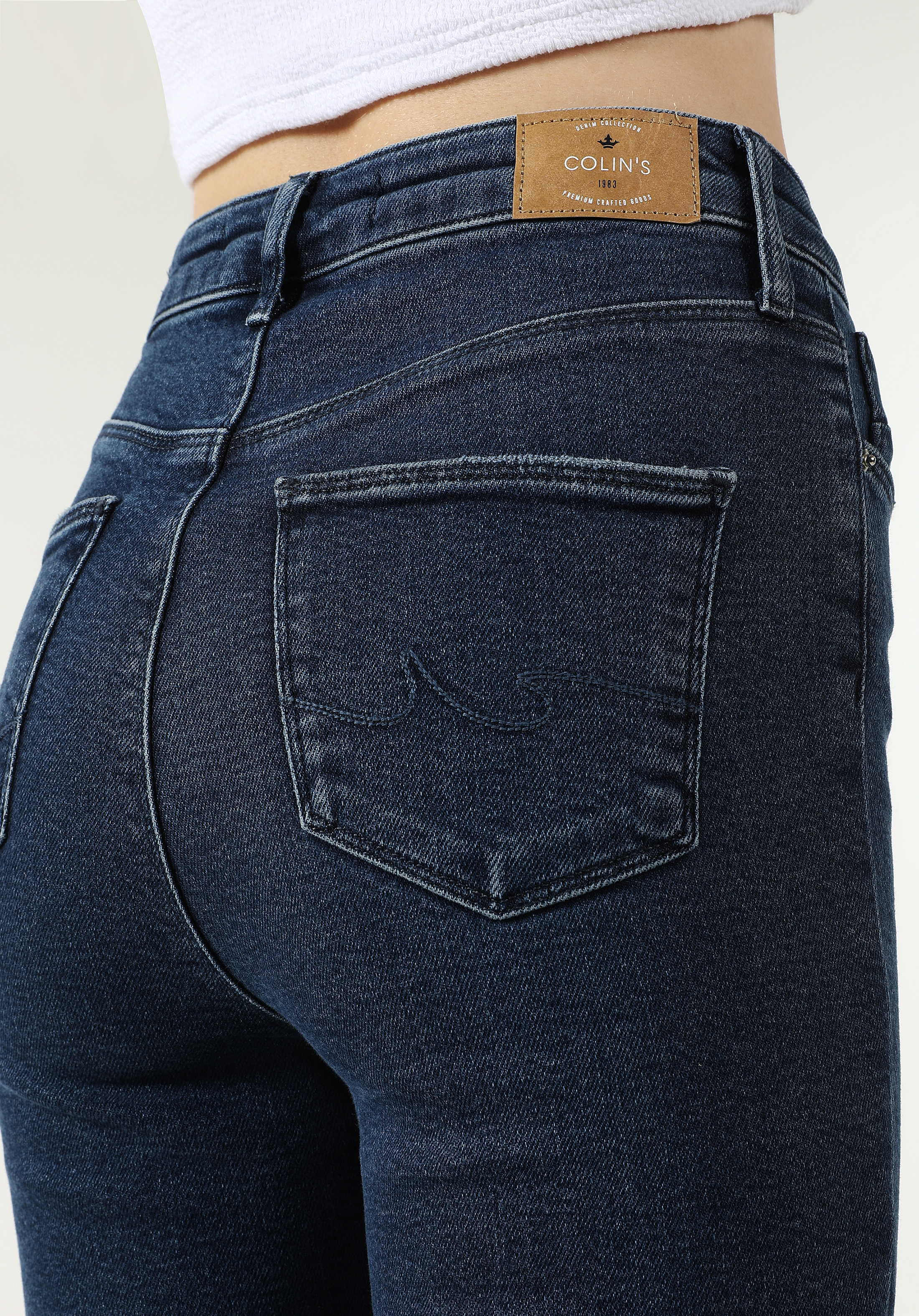 Afișați detalii pentru Pantaloni De Dama Albastru Skinny Fit 760 DIANA CL1061429