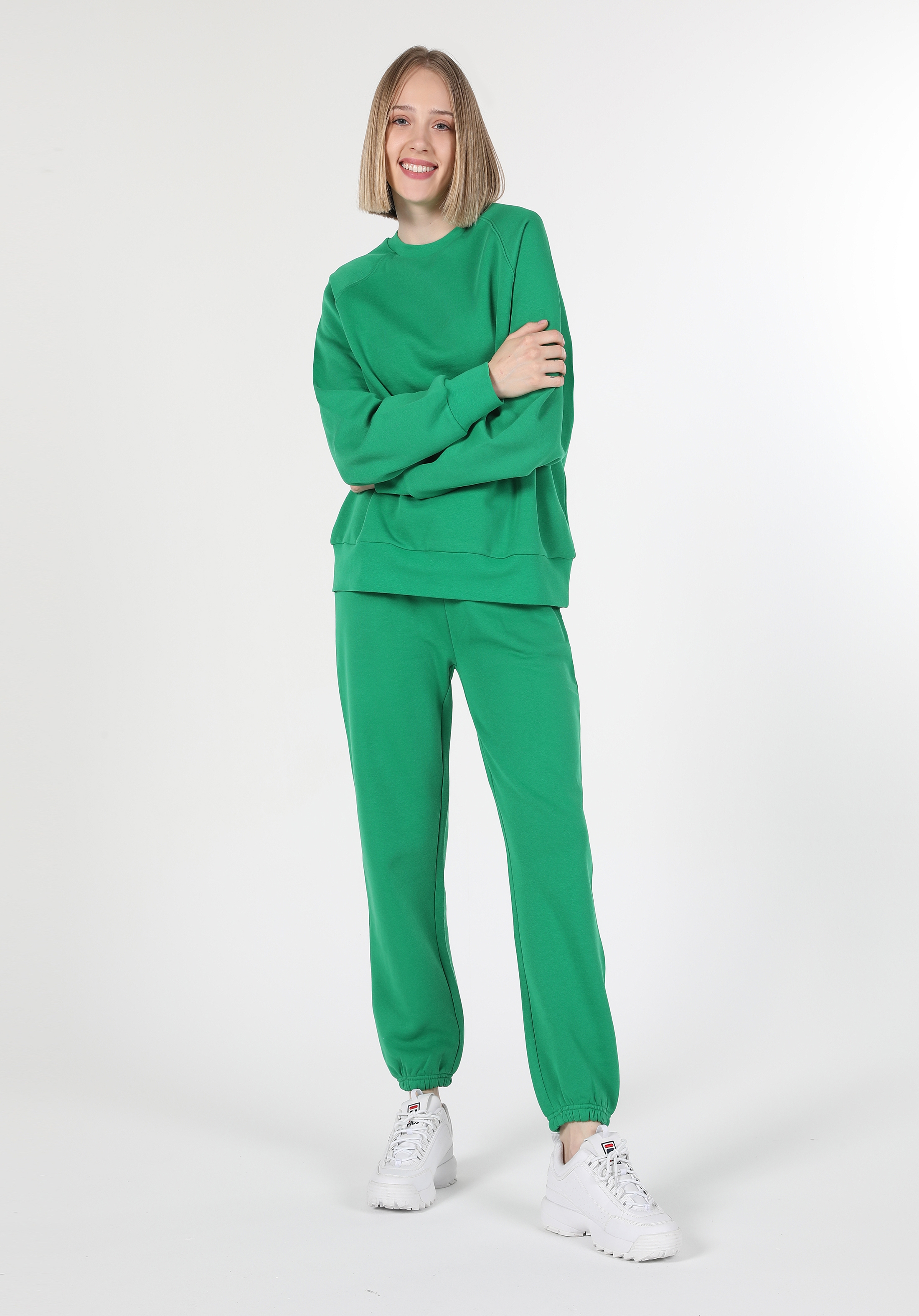 Afișați detalii pentru Swater / Bluza De Dama Verde Regular Fit 