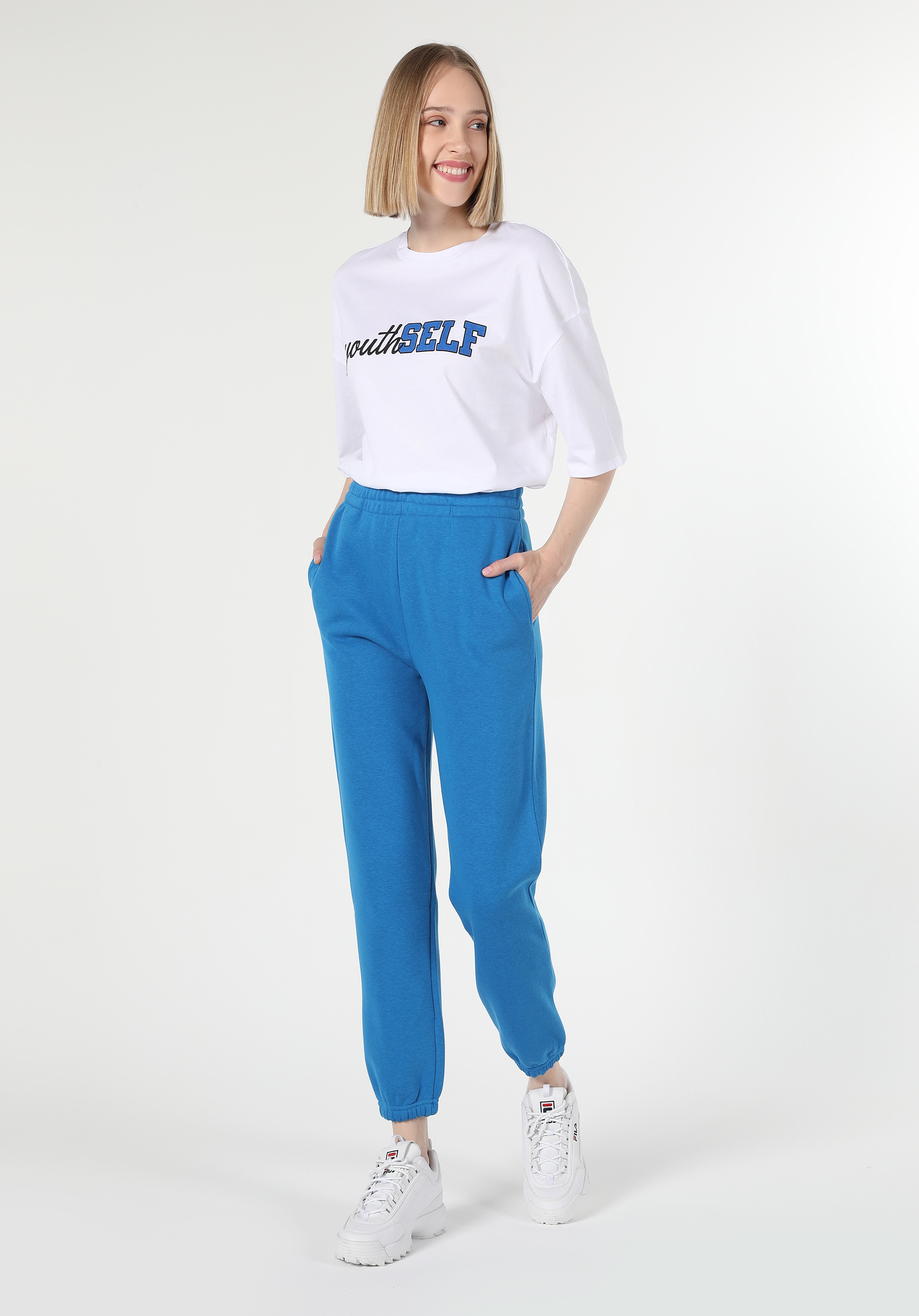 Afișați detalii pentru Pantaloni De Trening De Dama Albastru Regular Fit  CL1060308