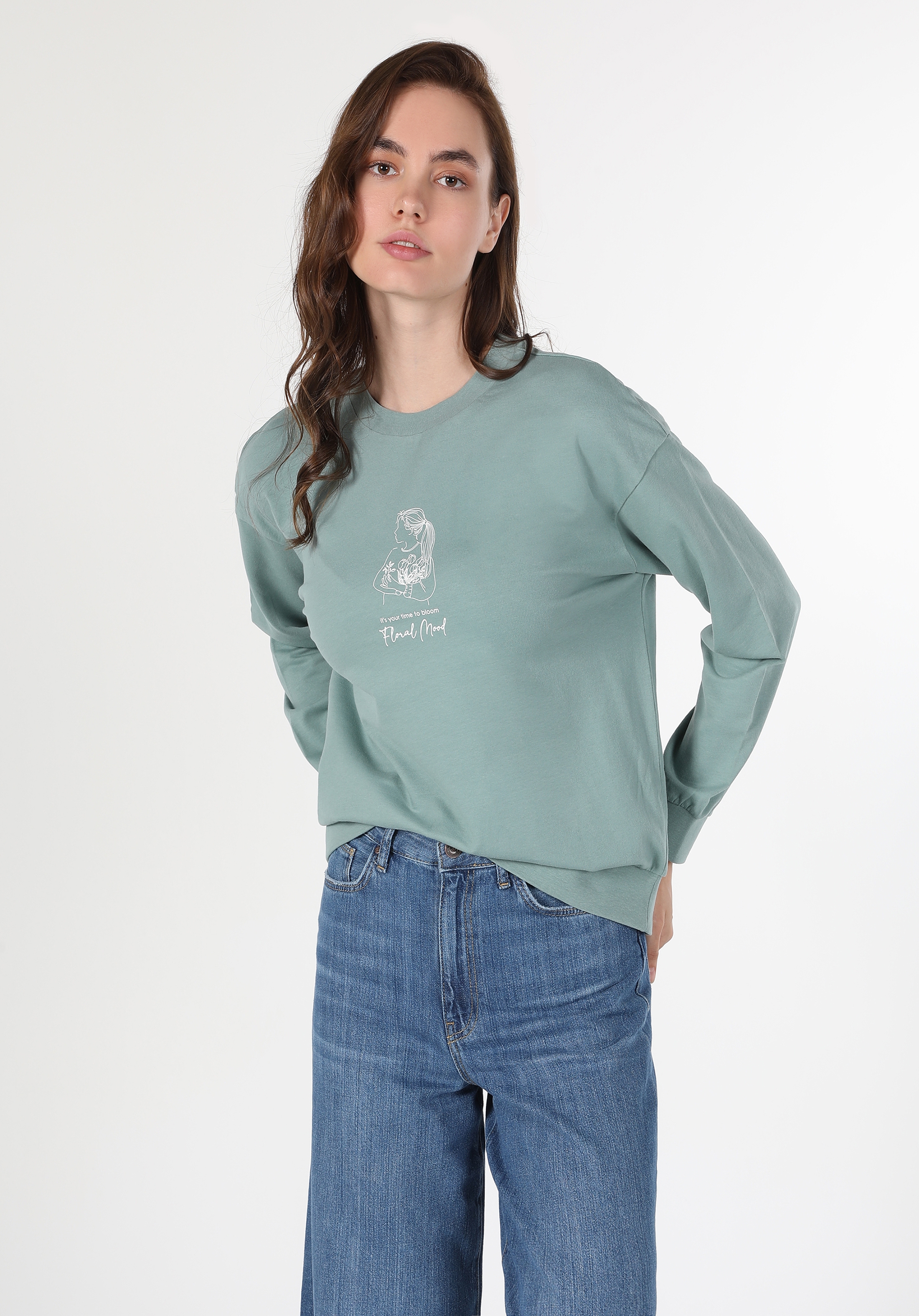 Afișați detalii pentru Swater / Bluza De Dama Verde Regular Fit  CL1060313