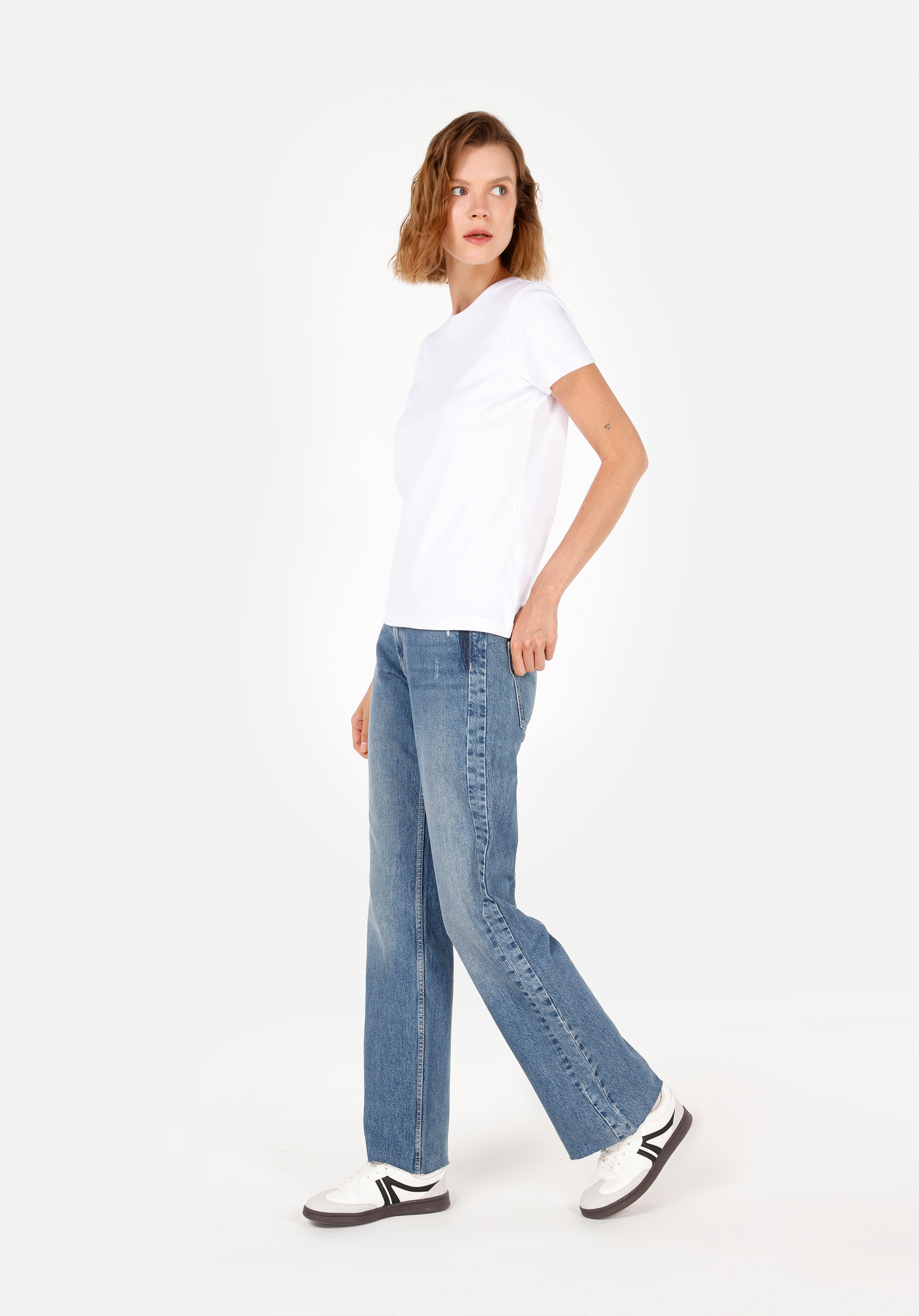 Afișați detalii pentru Pantaloni De Dama Denim Straight Fit  CL1071753