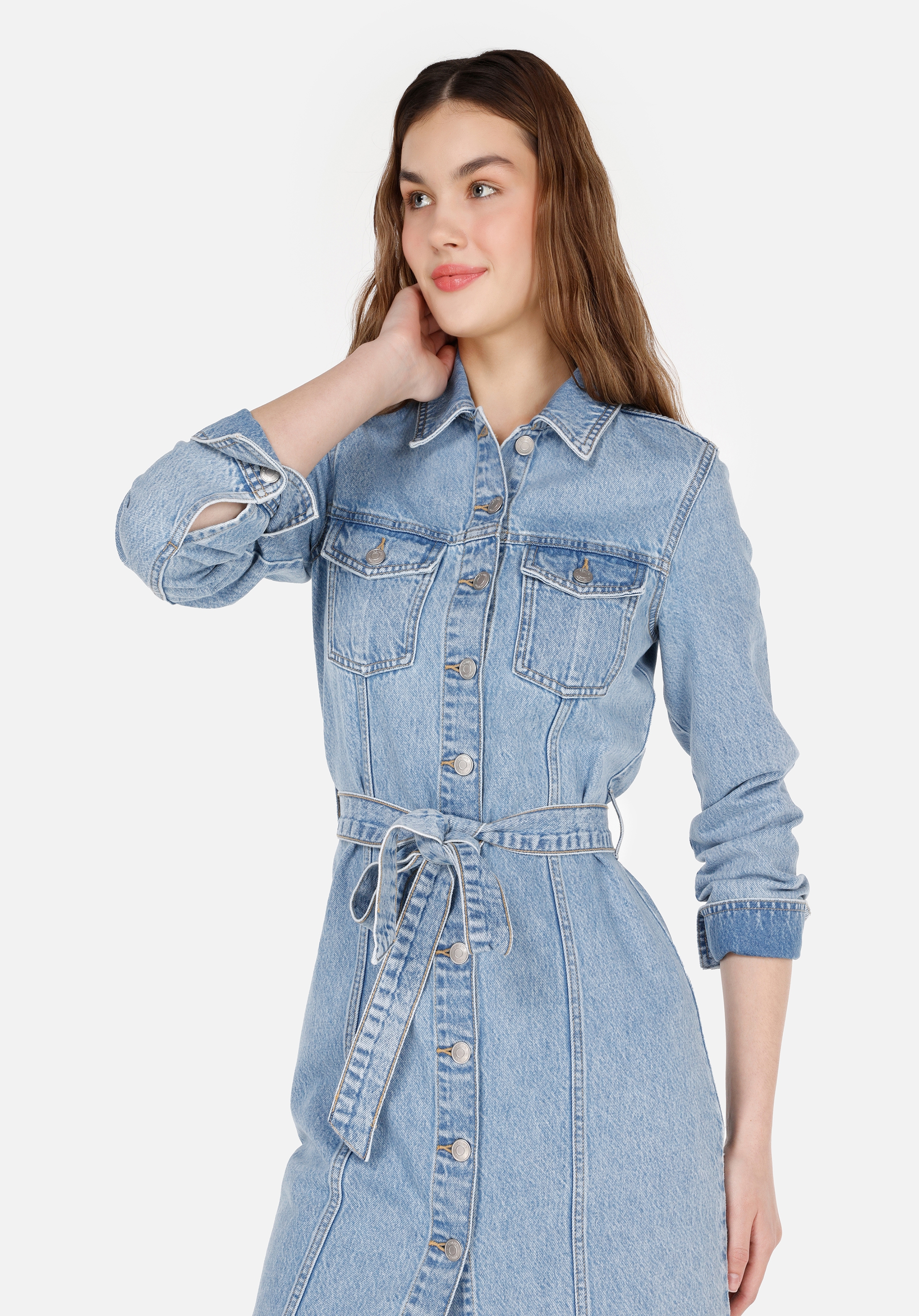 Afișați detalii pentru Rochie De Dama Denim Slim Fit  CL1070713