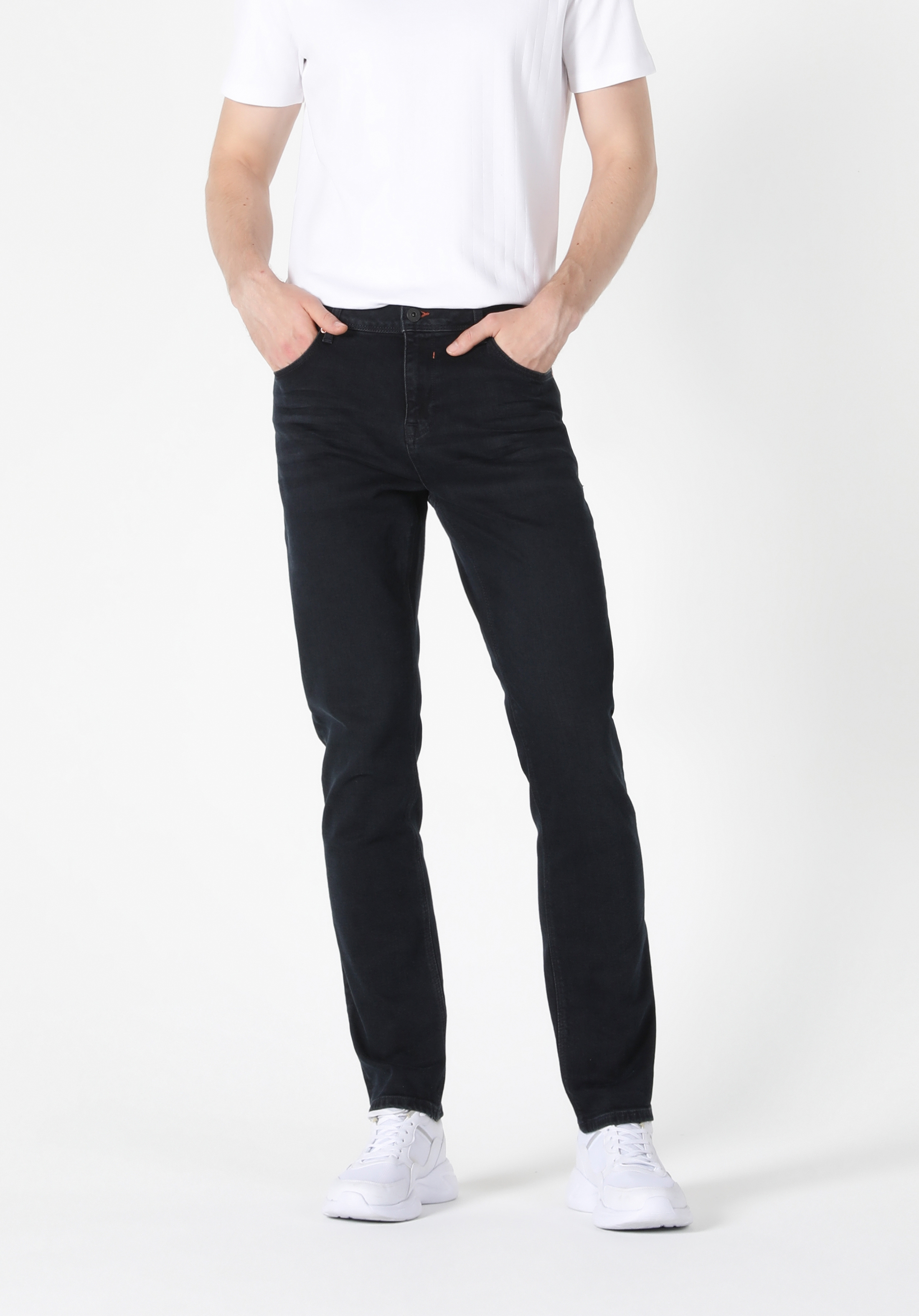 Afișați detalii pentru Pantaloni De Barbati Albastru Straight Fit 044 KARL CL1057868