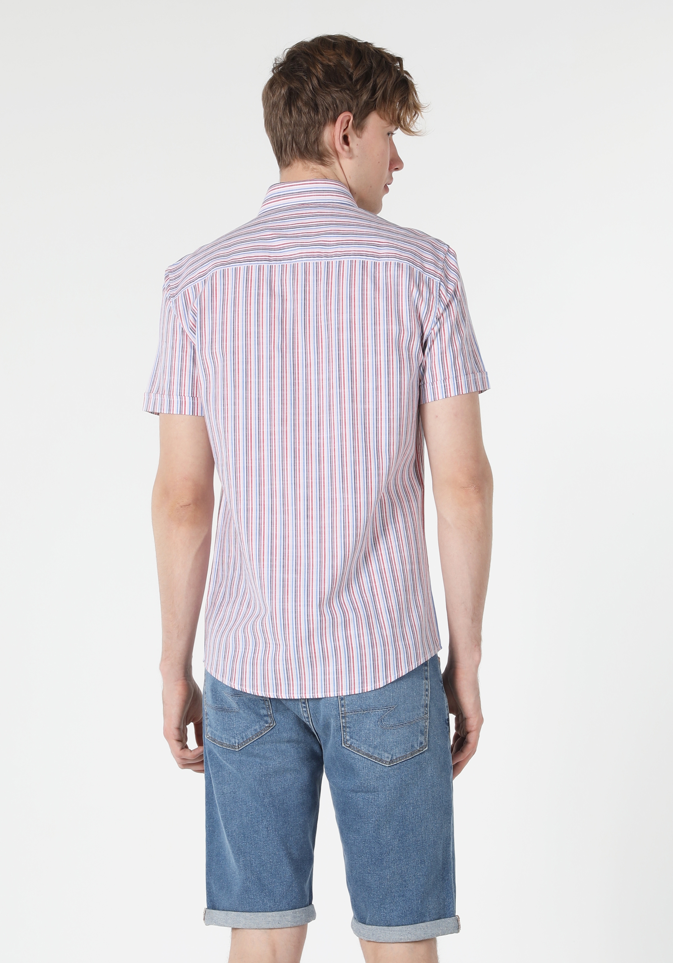 Afișați detalii pentru Camasa Cu Maneca Scurta De Barbati Multicolor Slim Fit  CL1058967