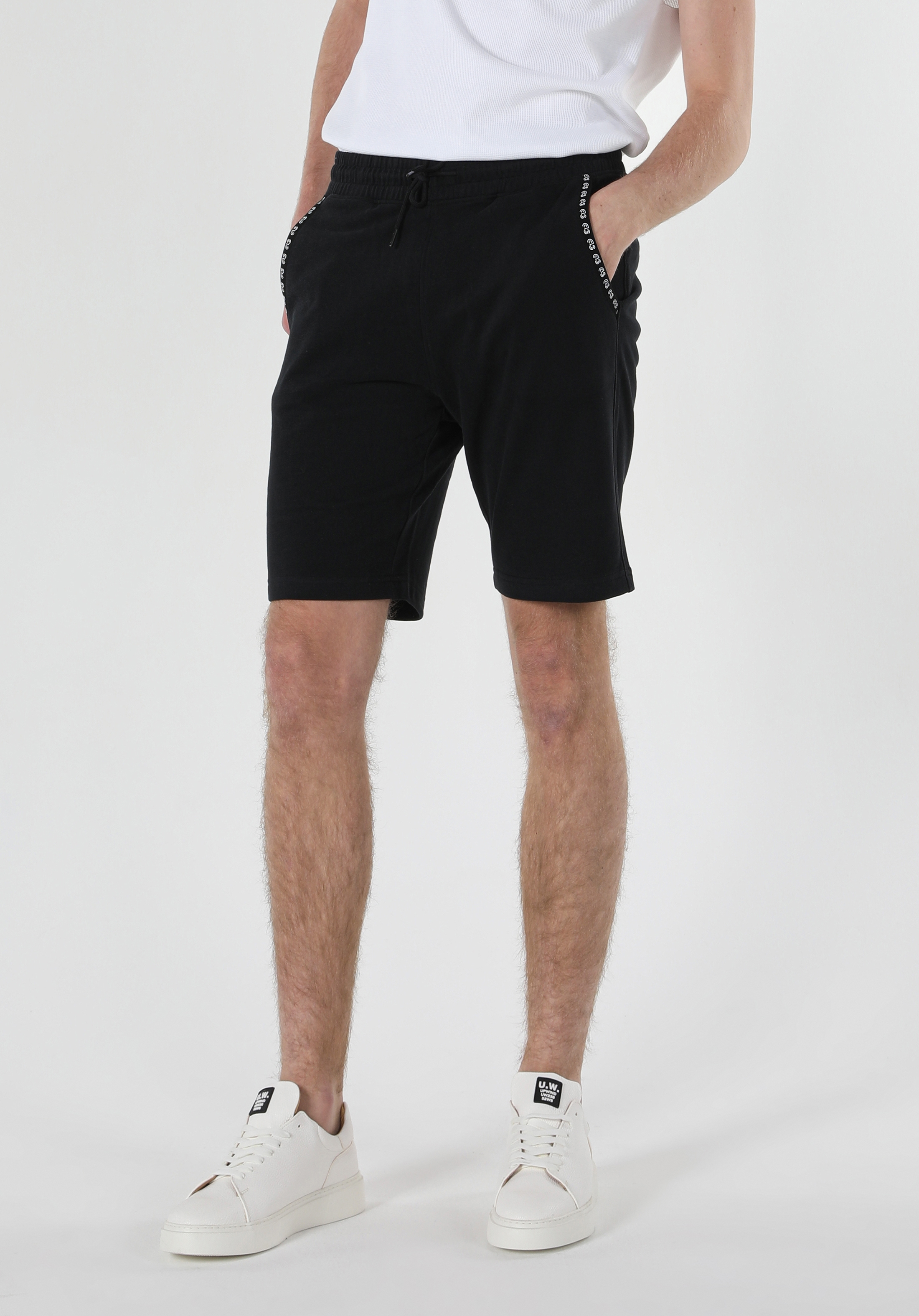 Afișați detalii pentru Short / Pantaloni Scurti De Barbati Negru Slim Fit  CL1059716