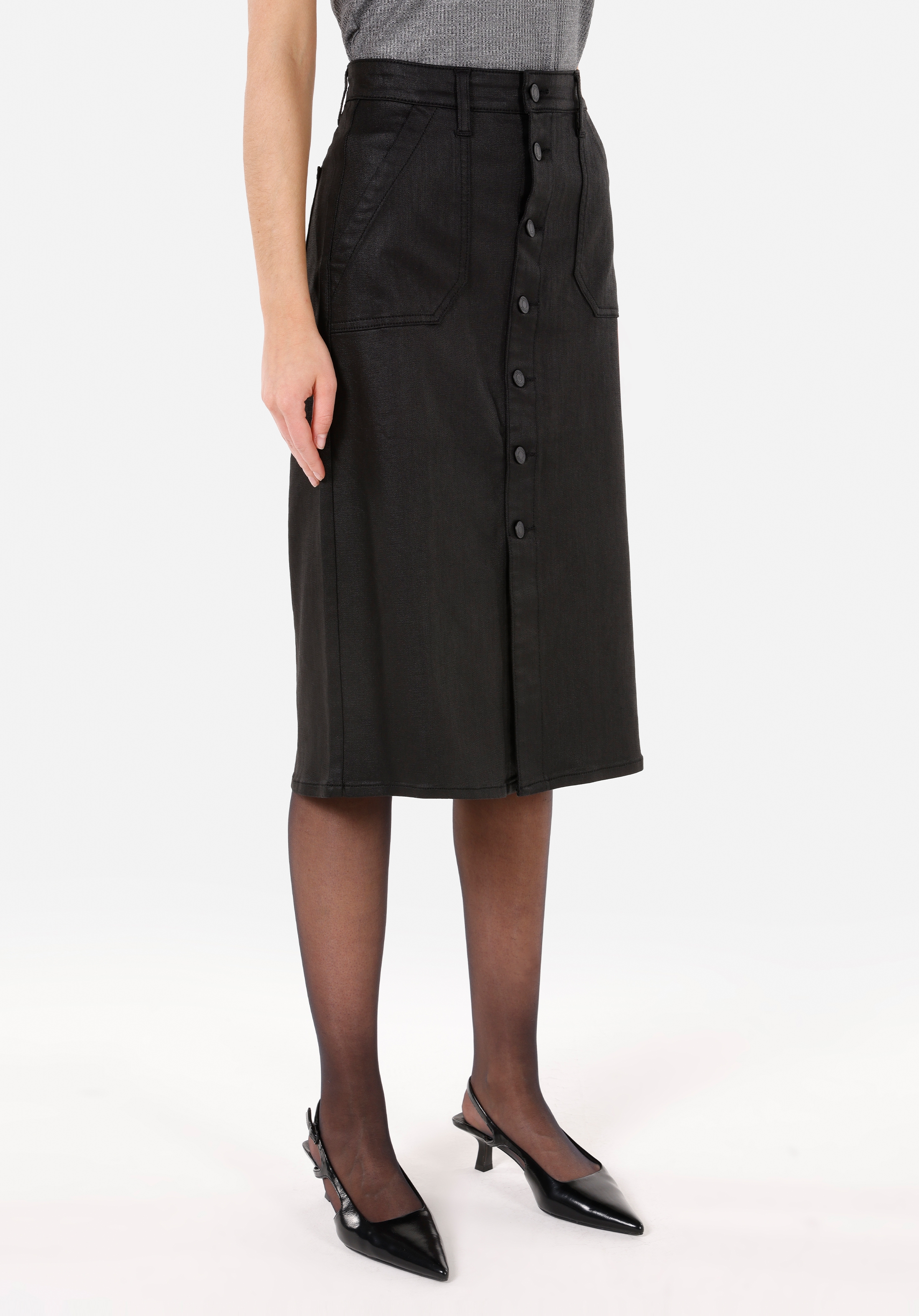 Afișați detalii pentru Fusta De Dama Negru Midi skirt  CL1070295