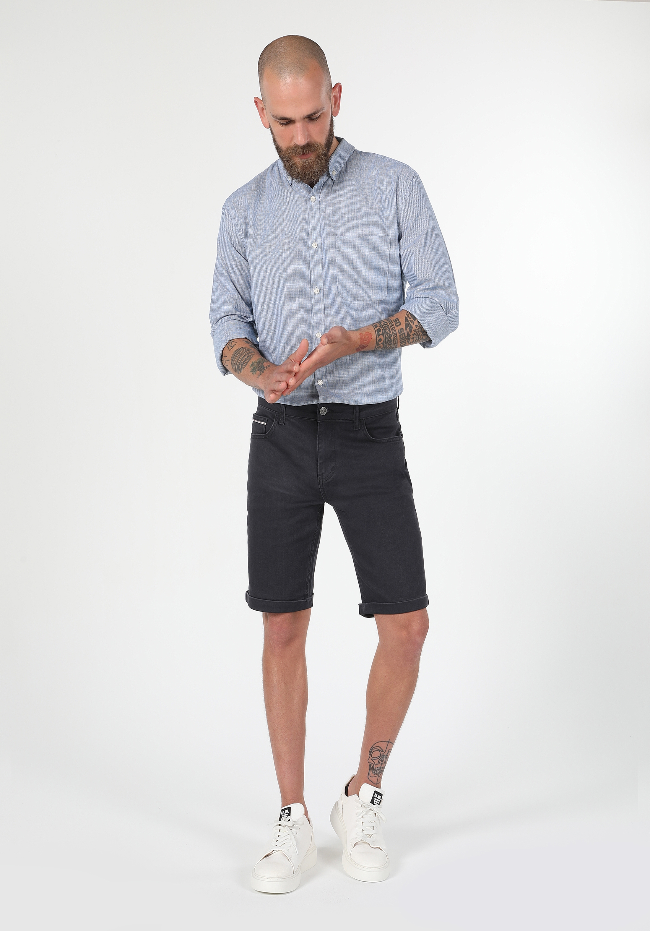 Afișați detalii pentru Short / Pantaloni Scurti De Barbati Antracit Regular Fit 