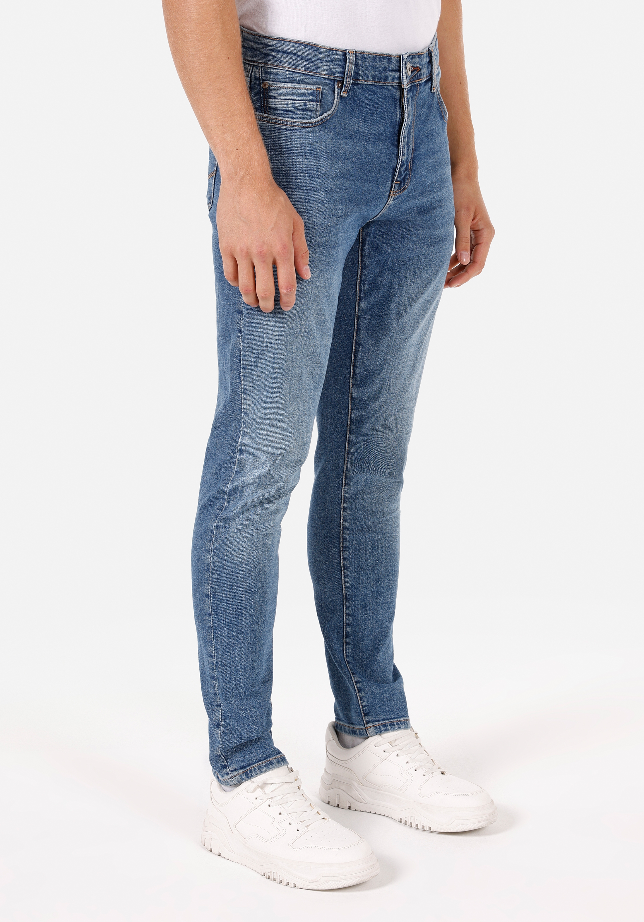 Afișați detalii pentru Pantaloni De Barbati Albastru Slim Fit 041 DANNY CL1071266