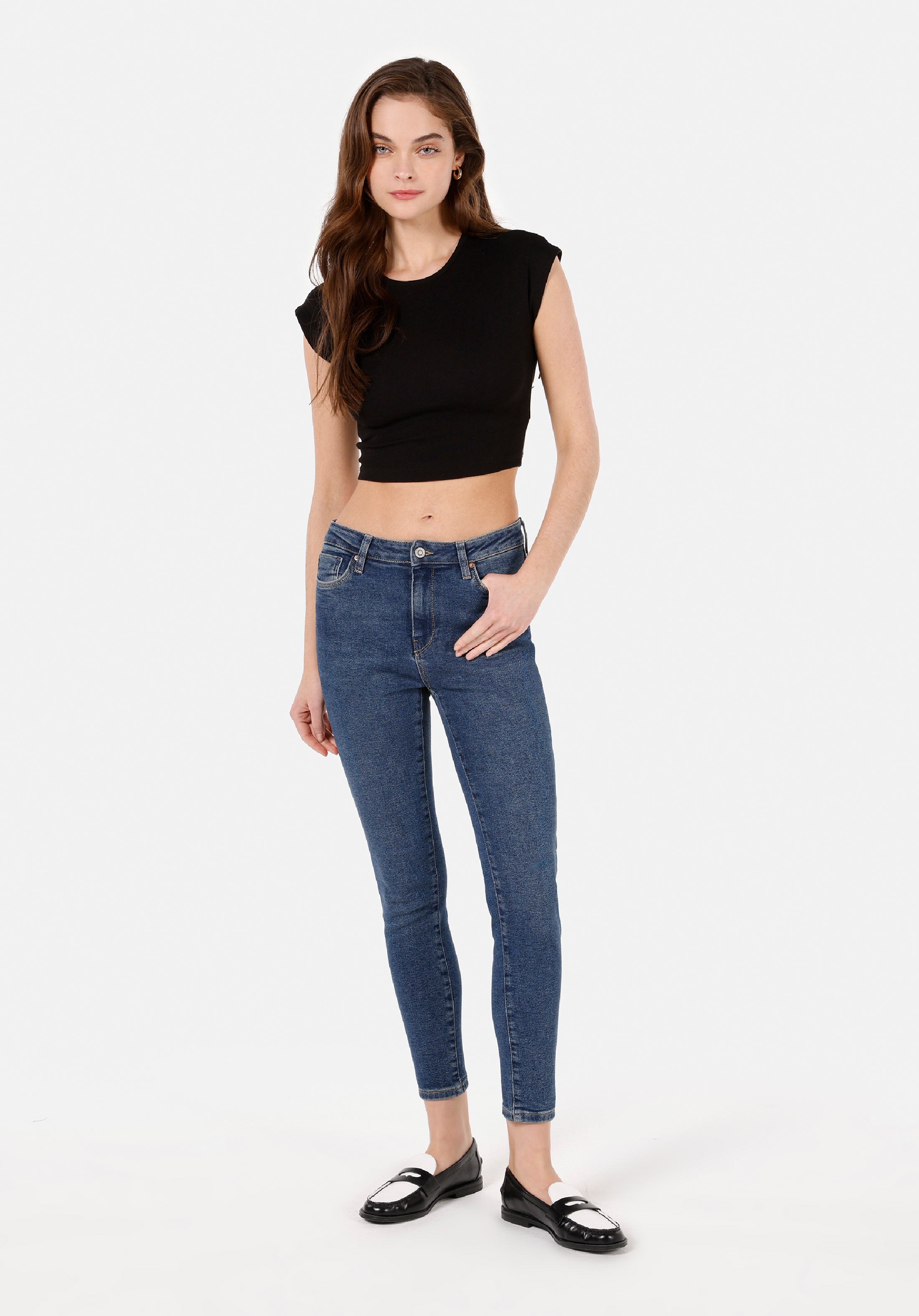 Afișați detalii pentru Pantaloni De Dama Denim Skinny Fit 759 LARA CL1071437