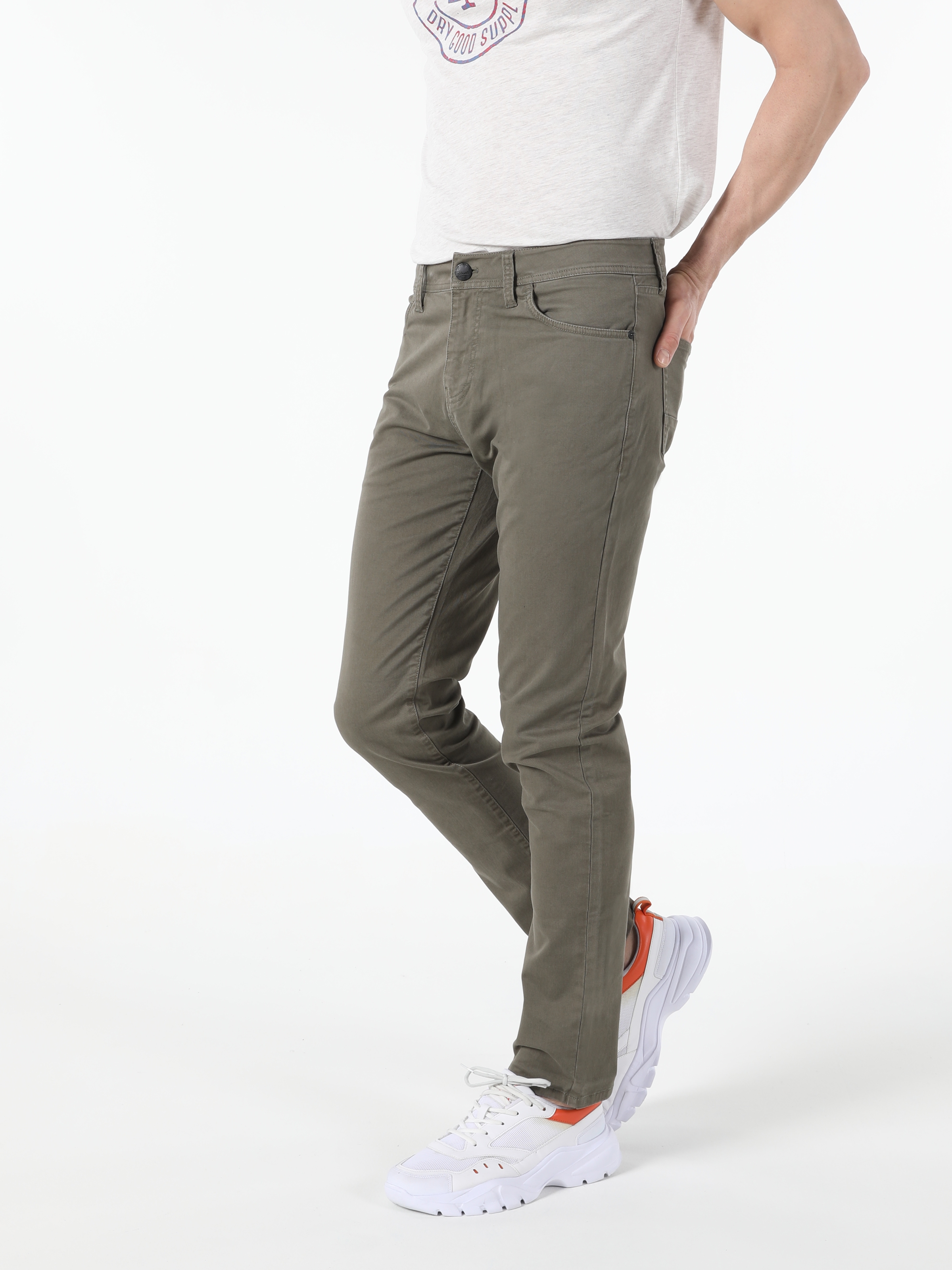 Afișați detalii pentru Kaki Barbati Pantaloni Straight Fit