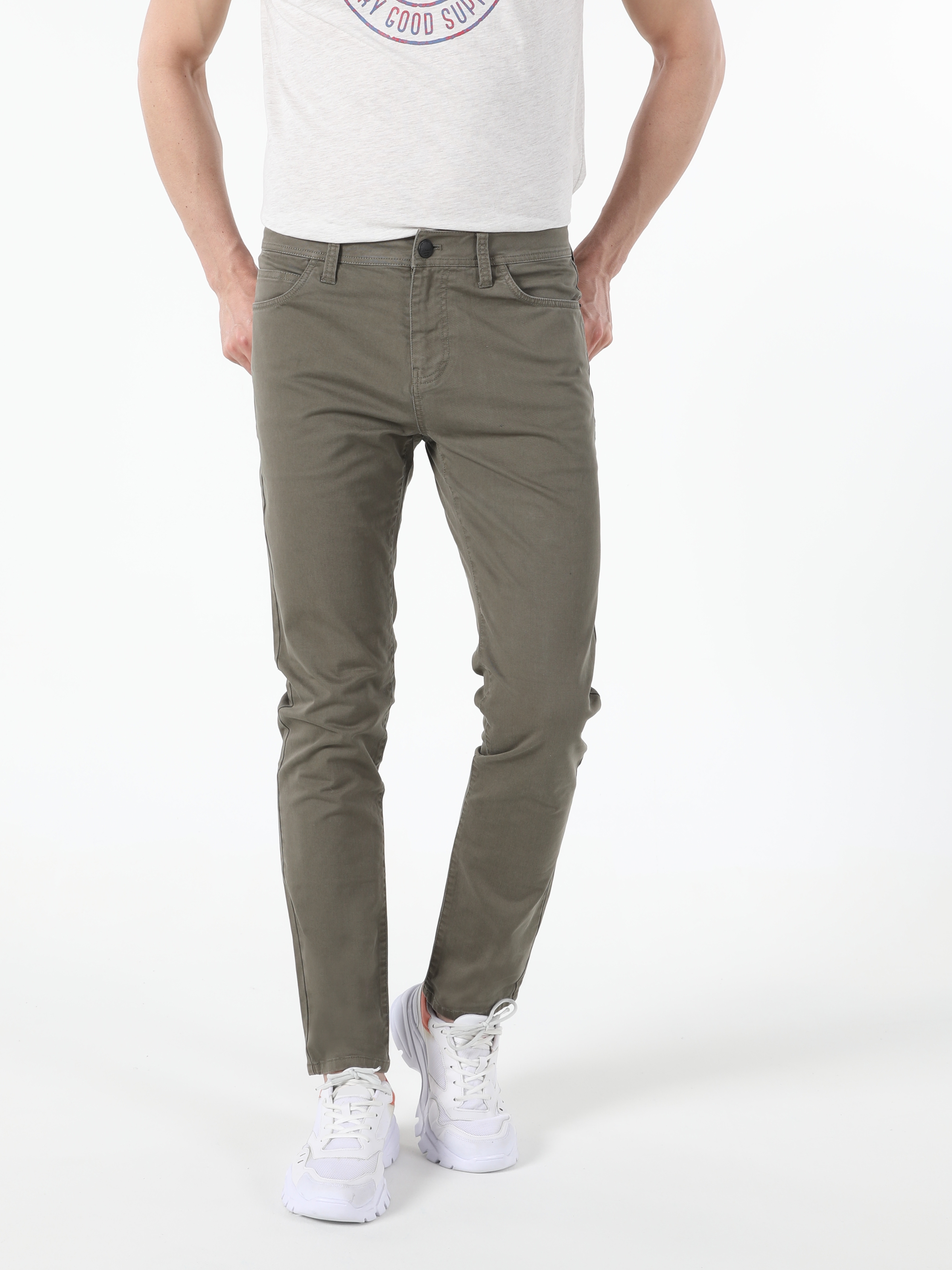 Afișați detalii pentru Kaki Barbati Pantaloni Straight Fit