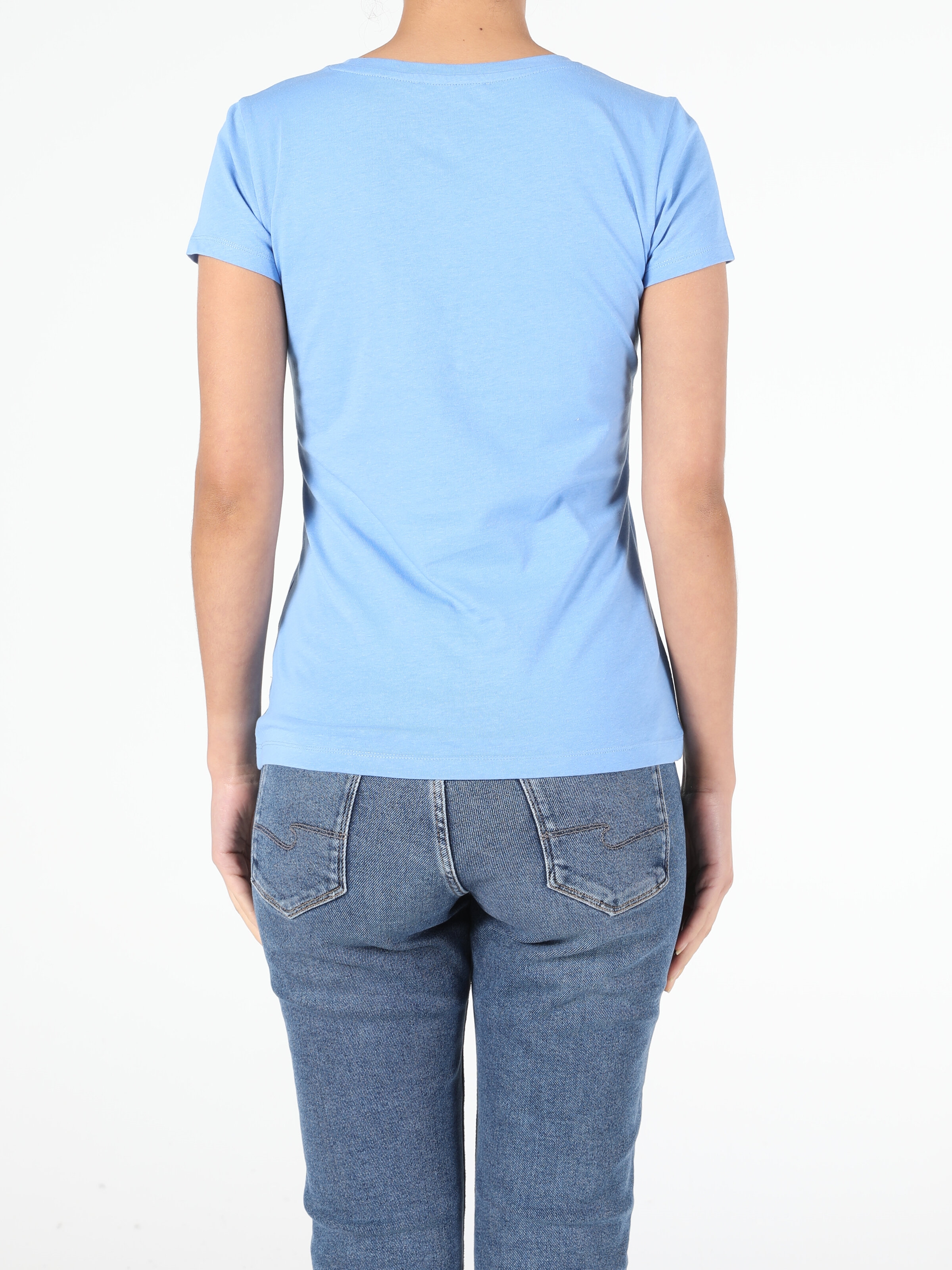 Afișați detalii pentru Albastru Femei Tricou Cu Maneca Scurta Slim Fit