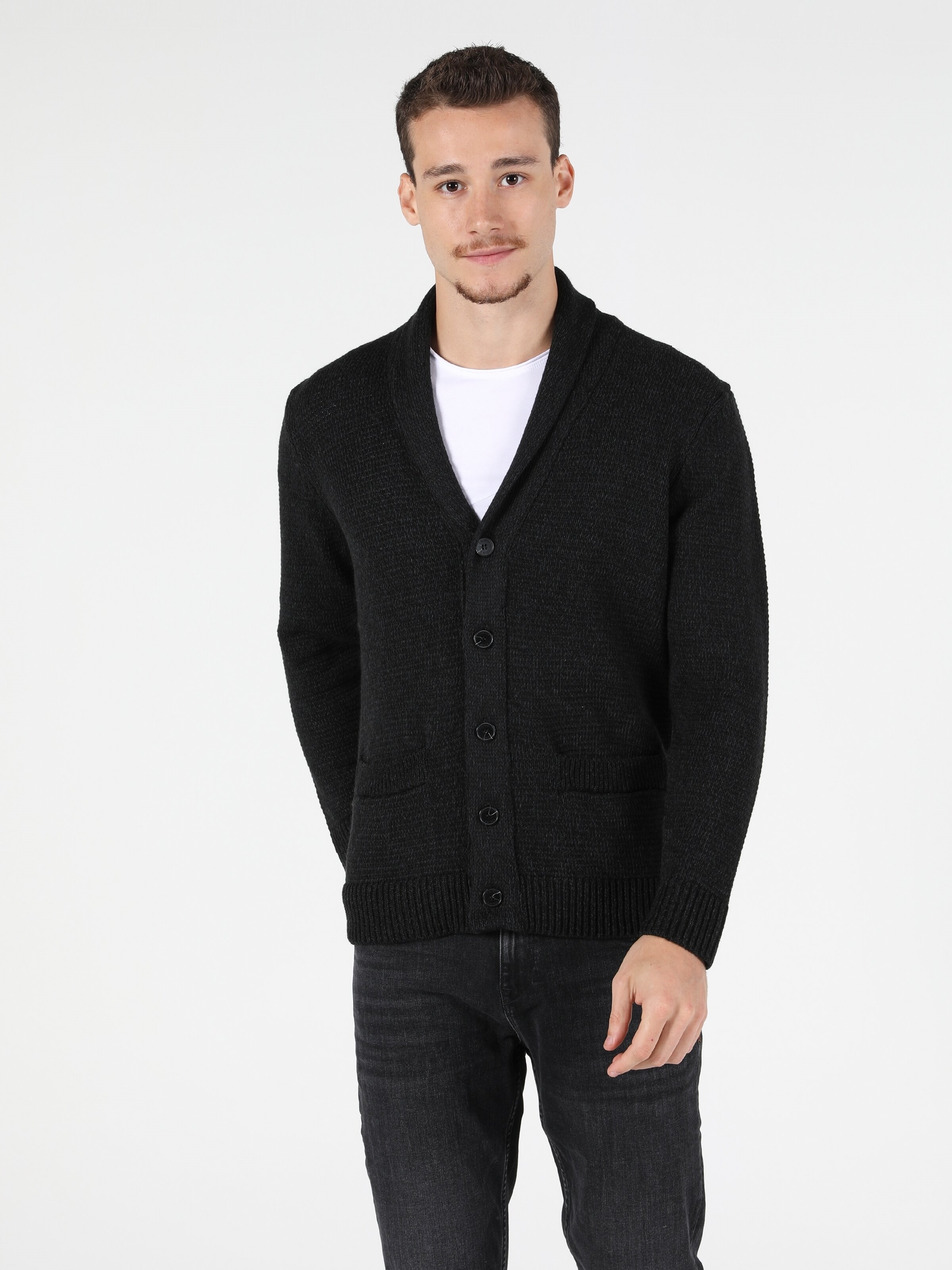 Afișați detalii pentru Cardigan De Barbati Antracit Regular Fit 