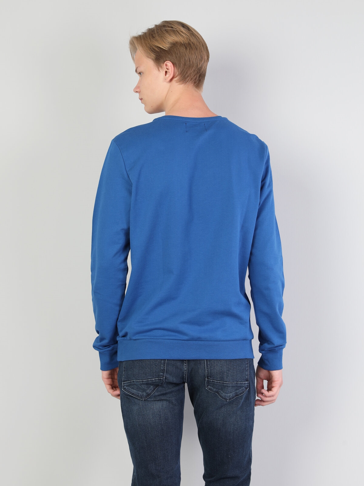 Afișați detalii pentru Swater / Bluza De Barbati Albastru Regular Fit 