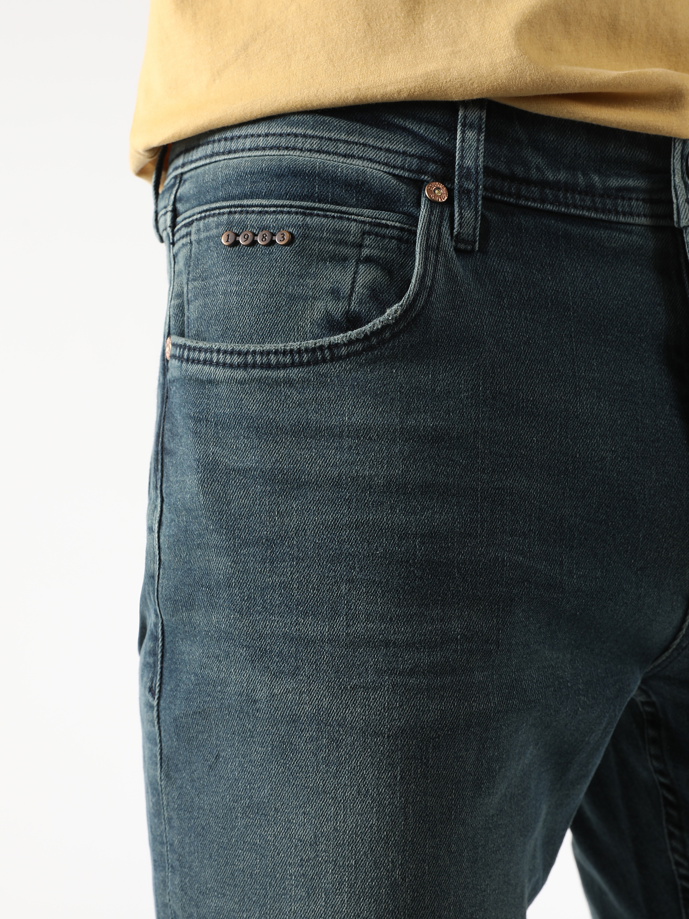 Afișați detalii pentru Pantaloni De Barbati Albastru inchis Slim Fit 041 DANNY