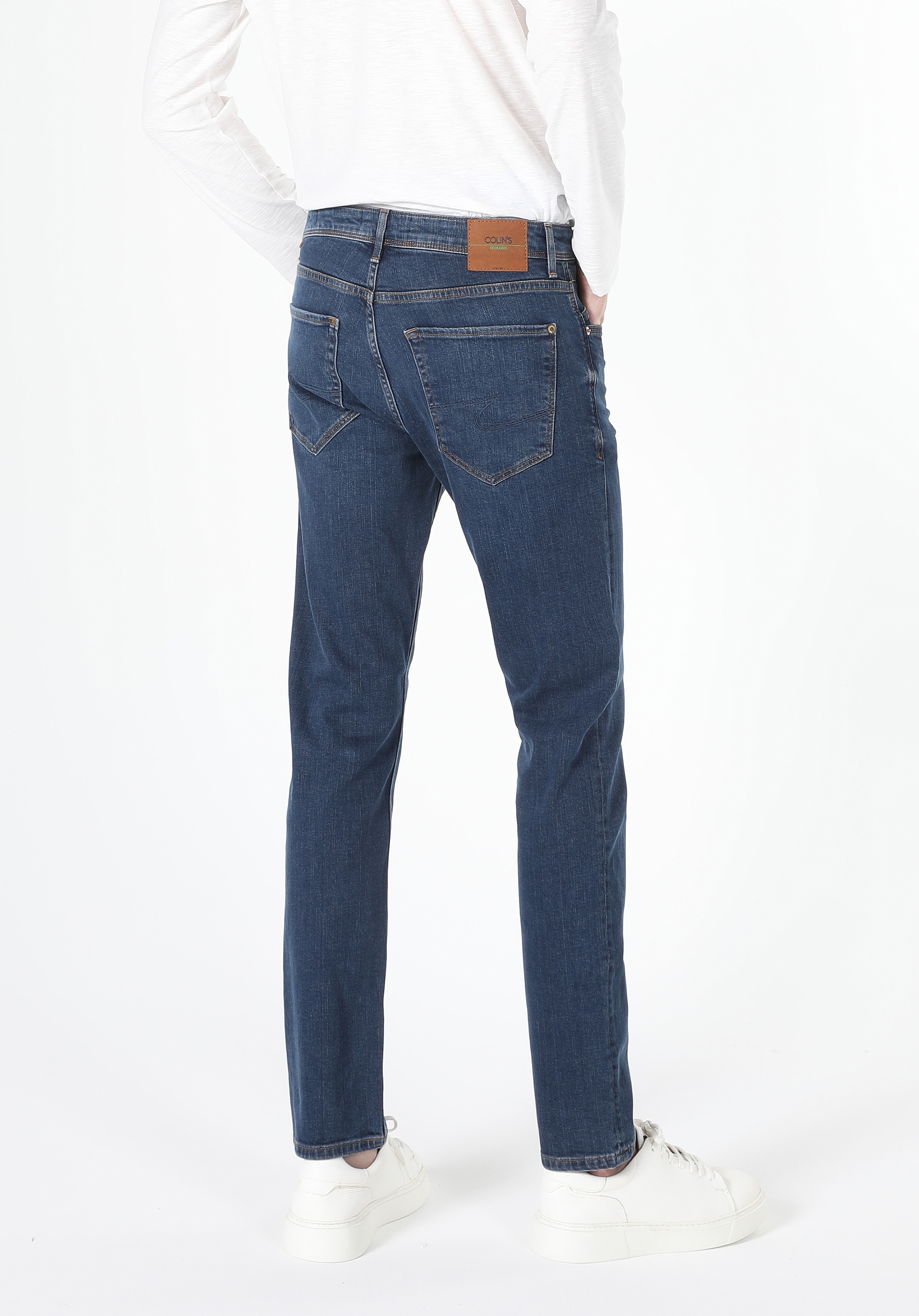 Afișați detalii pentru Pantaloni De Barbati Albastru İnchis Straight Fit 044 Karl