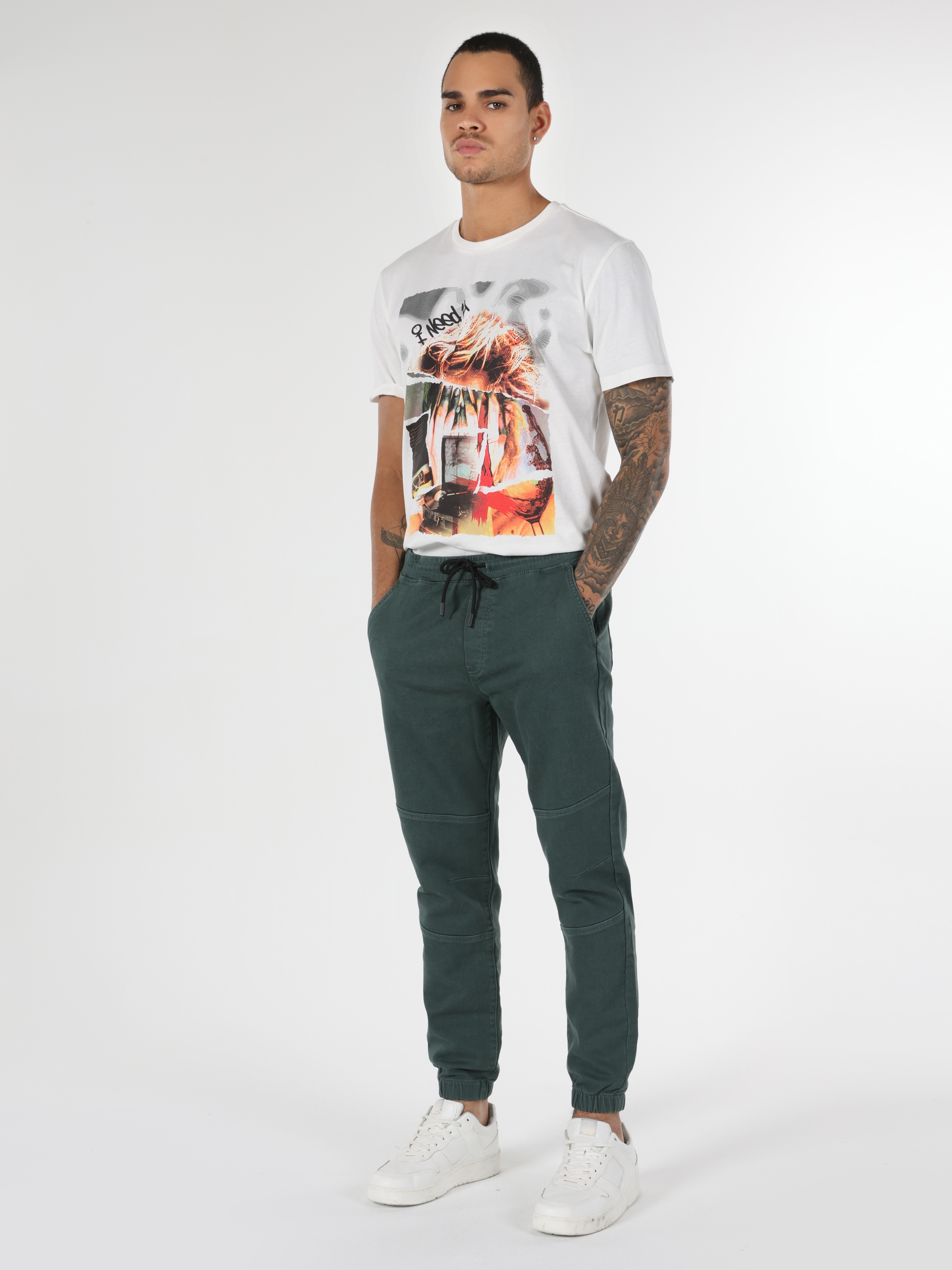 Afișați detalii pentru Pantaloni De Barbati Verde Slim Fit  CL1062395